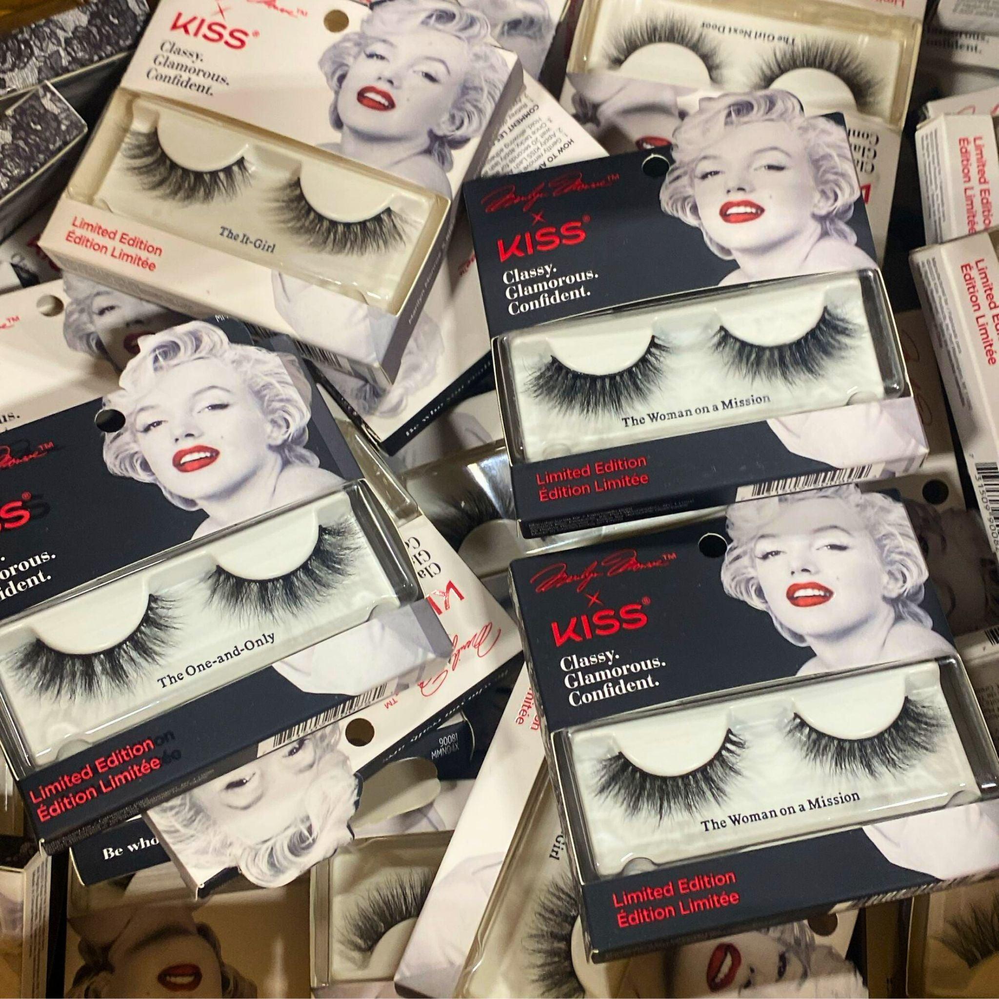 Marilyn Monroe X KISS False Eyelashes Mix - 50 Pairs Dramatic Volume Lashes for Halloween, Cosplay & Party Makeup - Cruelty-Free & Reusable Eyelash Extensions