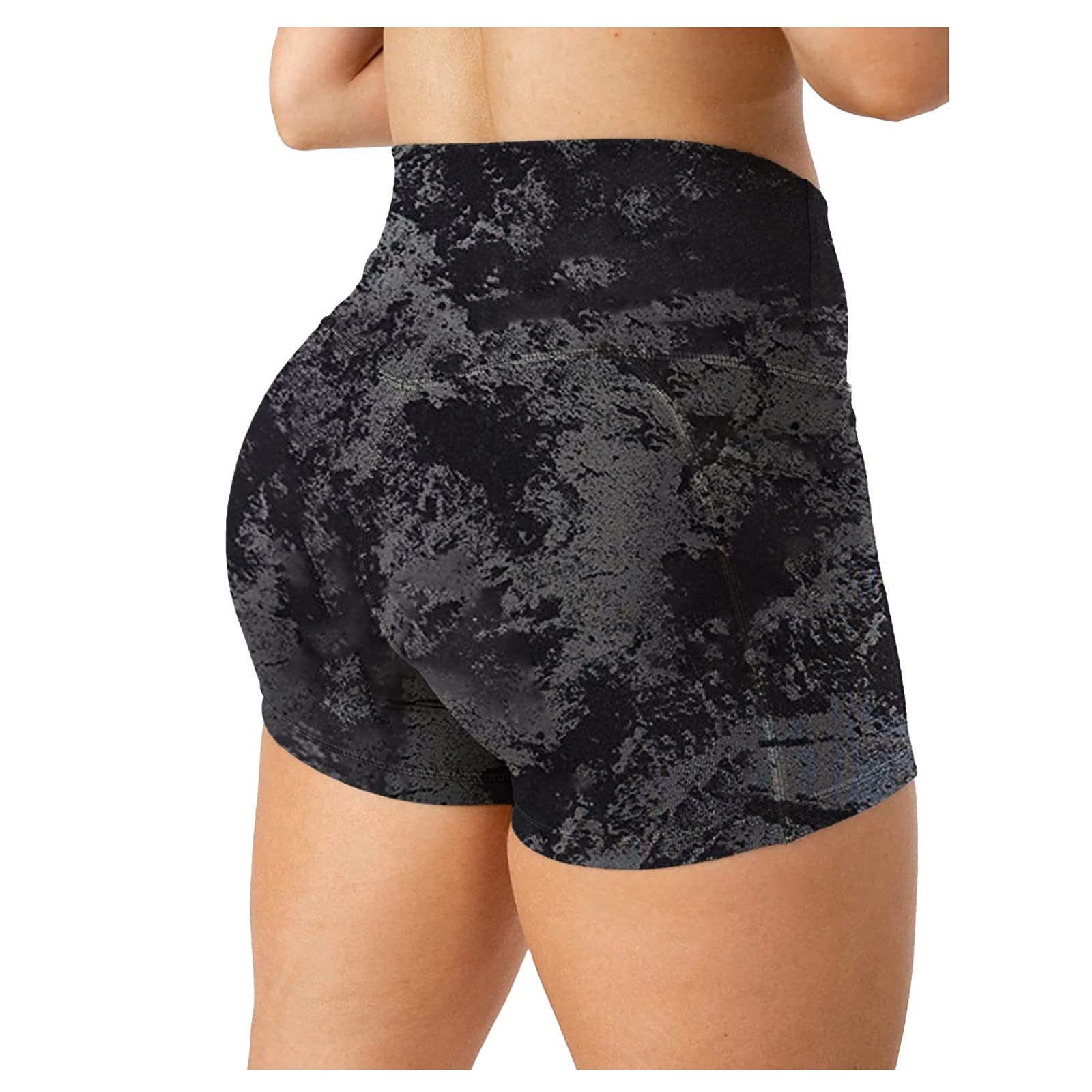Women's High Waist Yoga Shorts - Printed Athletic Lounge Shorts for Workout, Plus Size & Hidden Leg Design - Perfect for Yoga, Gym, Home Wear & Winter Comfort