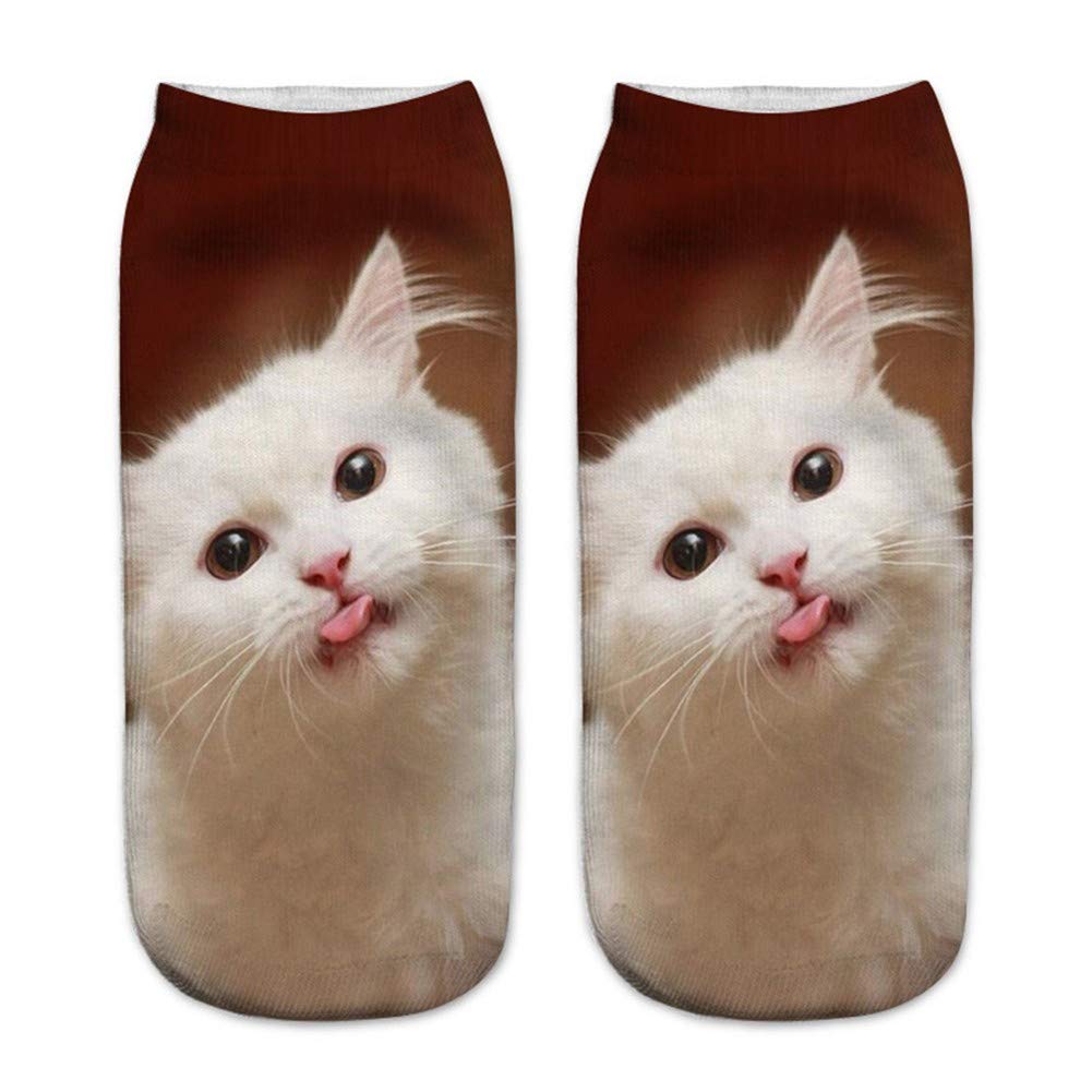 Vedolay Women's Winter Socks - 3D Cute Cat Print Casual Work & Business Socks - Medium Sports Socks for Office, Daily Wear & Outdoor Activities