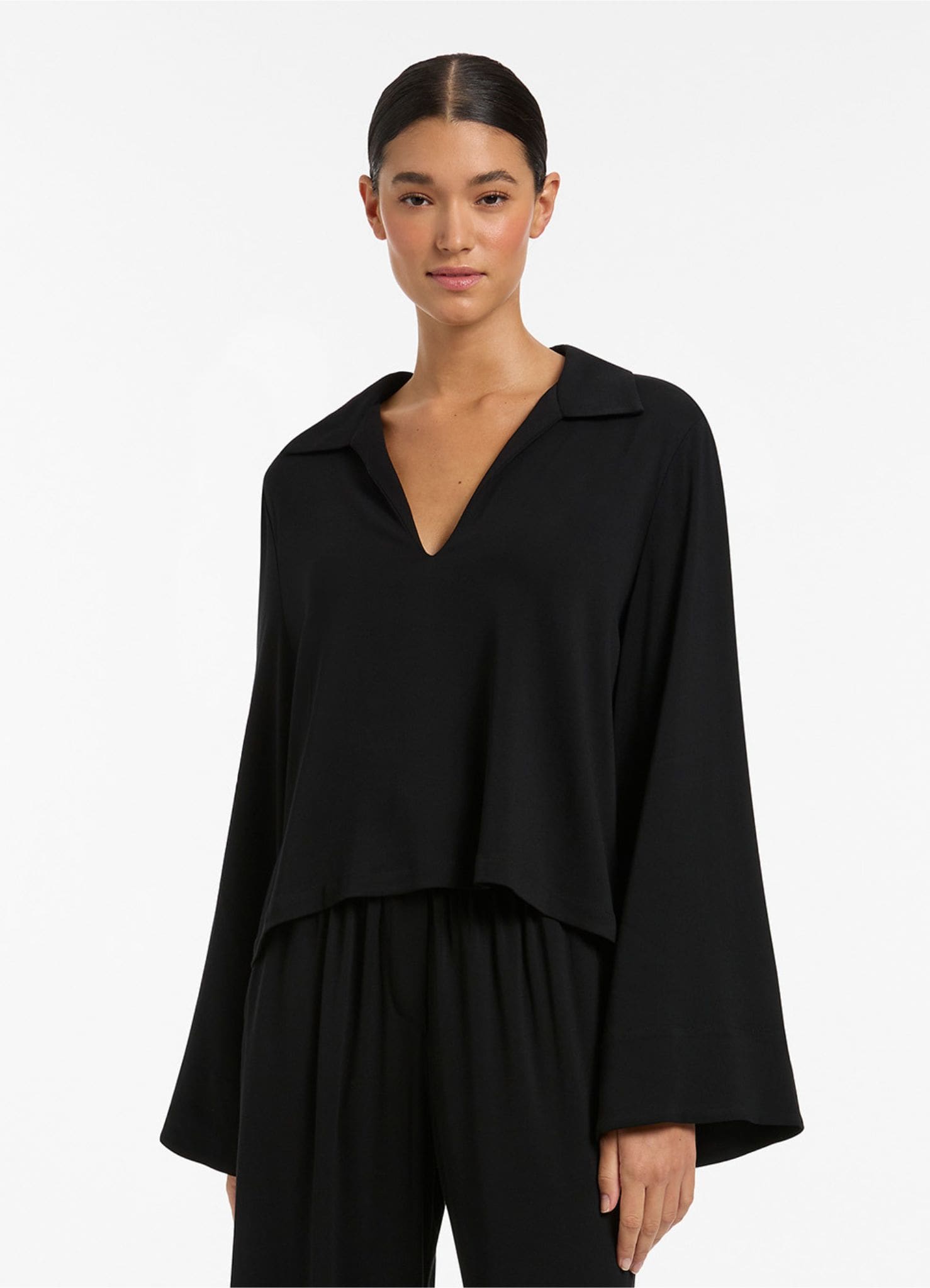 Jetset Relaxed Shirt for Men - Soft Comfortable Casual Button Down Shirt in Black - Perfect for Travel, Work & Everyday Wear