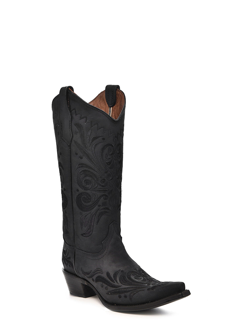 Women's Embroidered Black Snip Toe Cowboy Boots - Western Style Fashion for Country Dancing, Rodeo & Casual Wear