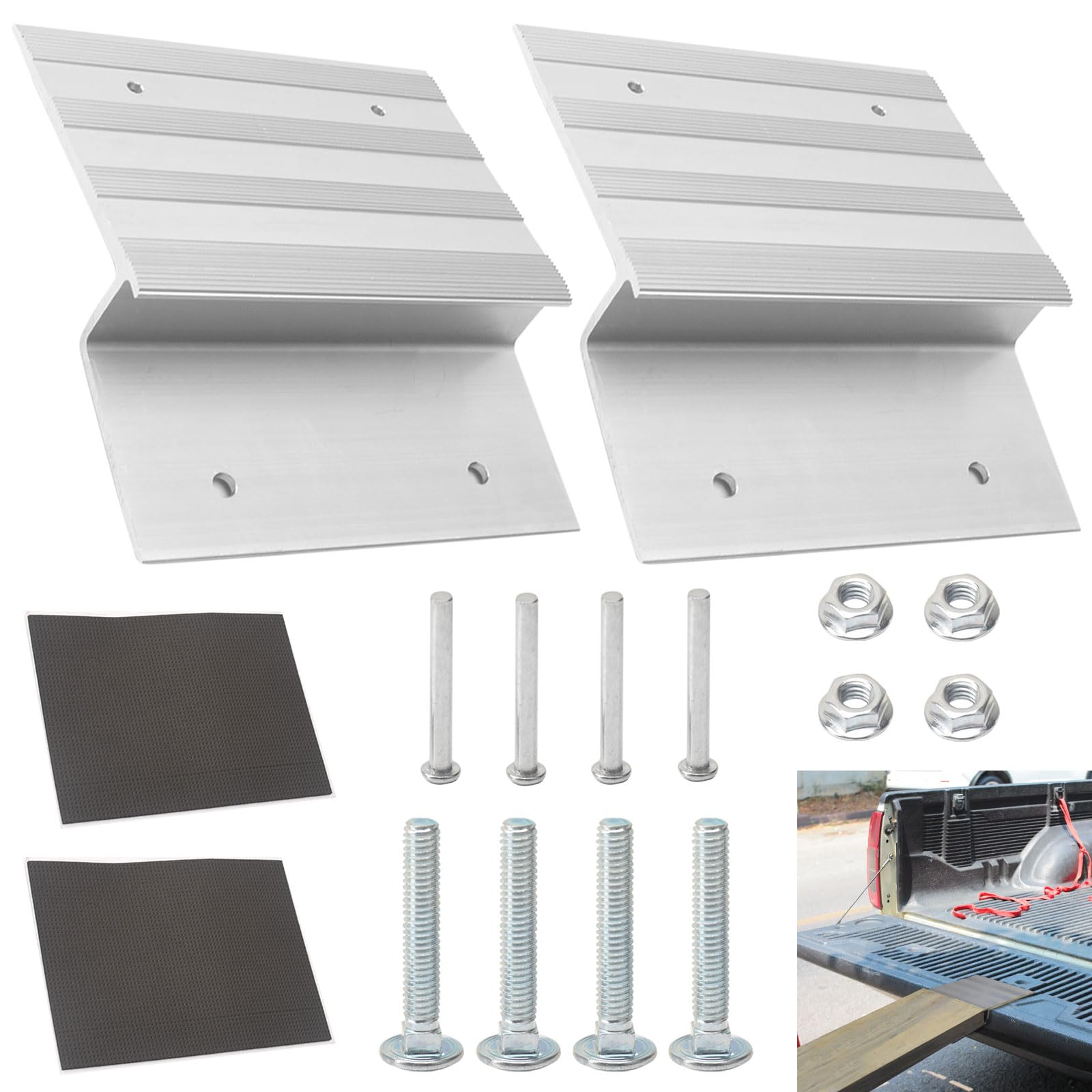 2-Pack Heavy Duty Aluminum Loading Ramps for Trucks, Trailers & Lawn Mowers - 8in Wide Tooling Ramp Kit for Driveway, Shed & Garage Use - Perfect for Vehicle Loading & Equipment Transport