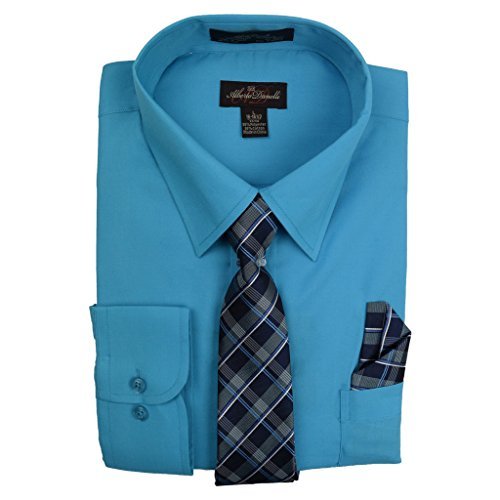 Alberto Danelli Men's Dress Shirt and Tie Set - Premium Long Sleeve Button Down Shirts for Big & Tall Sizes (Up to 5XL) - Perfect for Business Meetings, Weddings & Formal Occasions