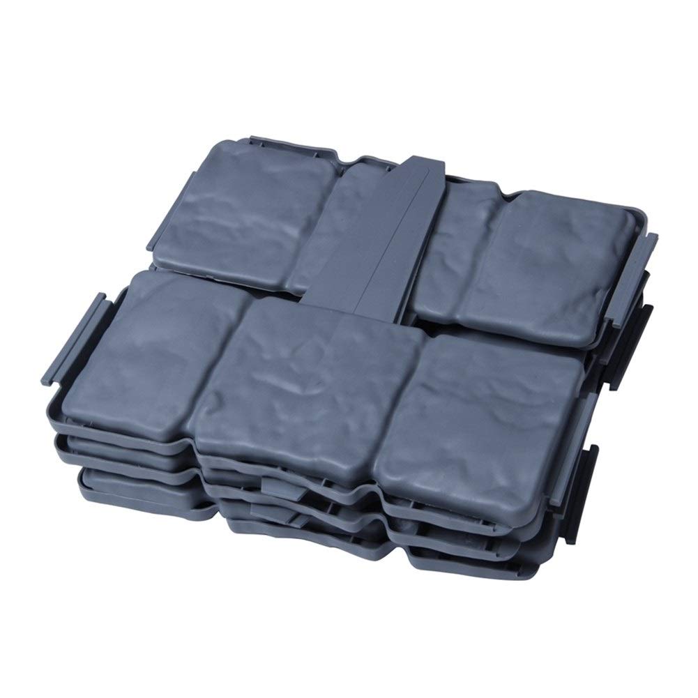 ACD 12-Piece Grey Garden Fence Edging - Cobblestone Effect Plastic Lawn Border for Flower Beds & Plant Decorations | Durable Outdoor Landscape Edging for Yards, Gardens & Pathways