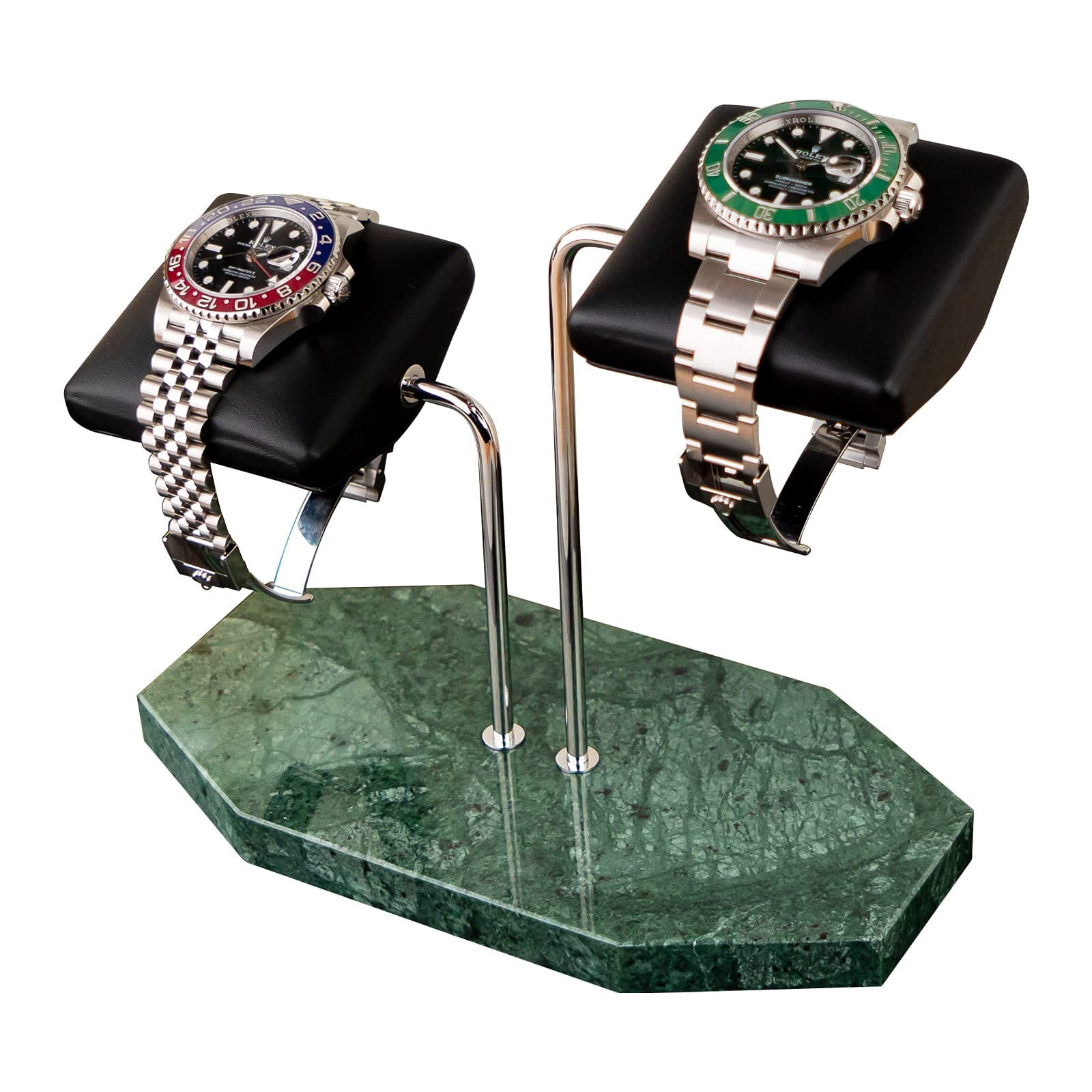 LYS&LYX Handcrafted Watch Stand - Premium Watch Display Holder for Luxury Watches (Green, Silver, Black) - Perfect for Jewelry Stores, Watch Collections & Home Decor