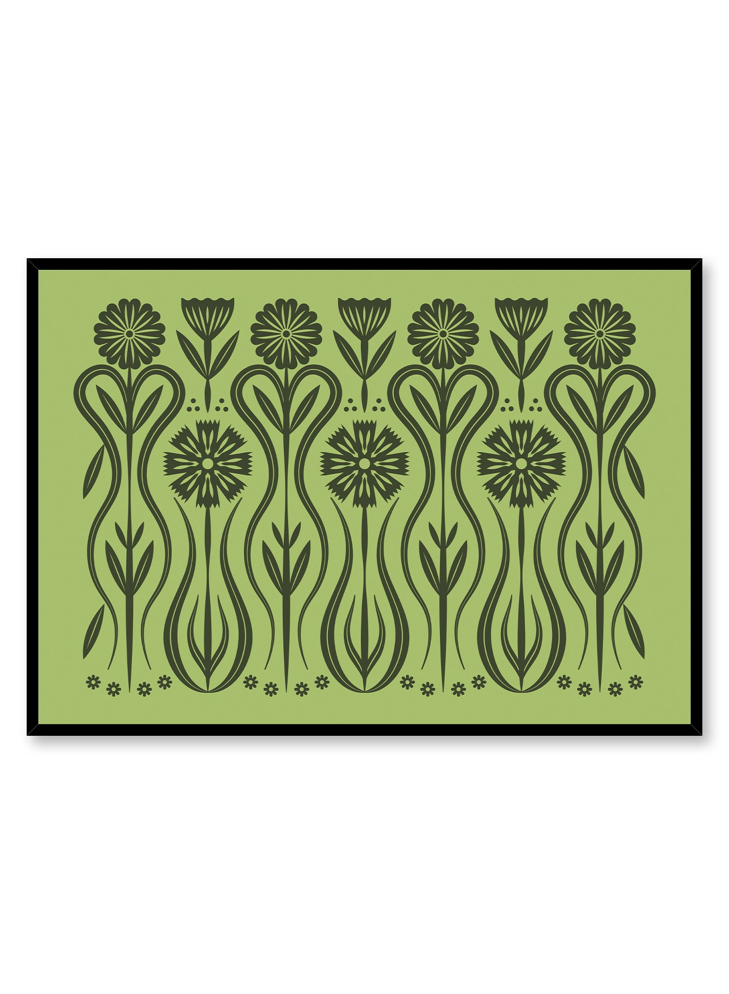 Emerald Blooms Poster - Vibrant Floral Wall Art Decor for Living Room, Bedroom & Office - Perfect for Home & Office Decoration