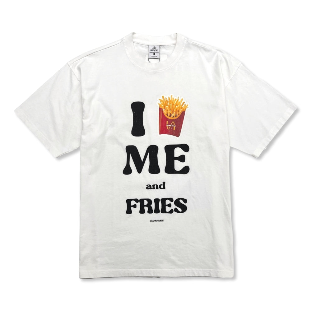 I Love Me & Fries Print T-Shirt - White | Trendy Graphic Tee for Women & Men | Perfect for Casual Wear, Outings & Gifts