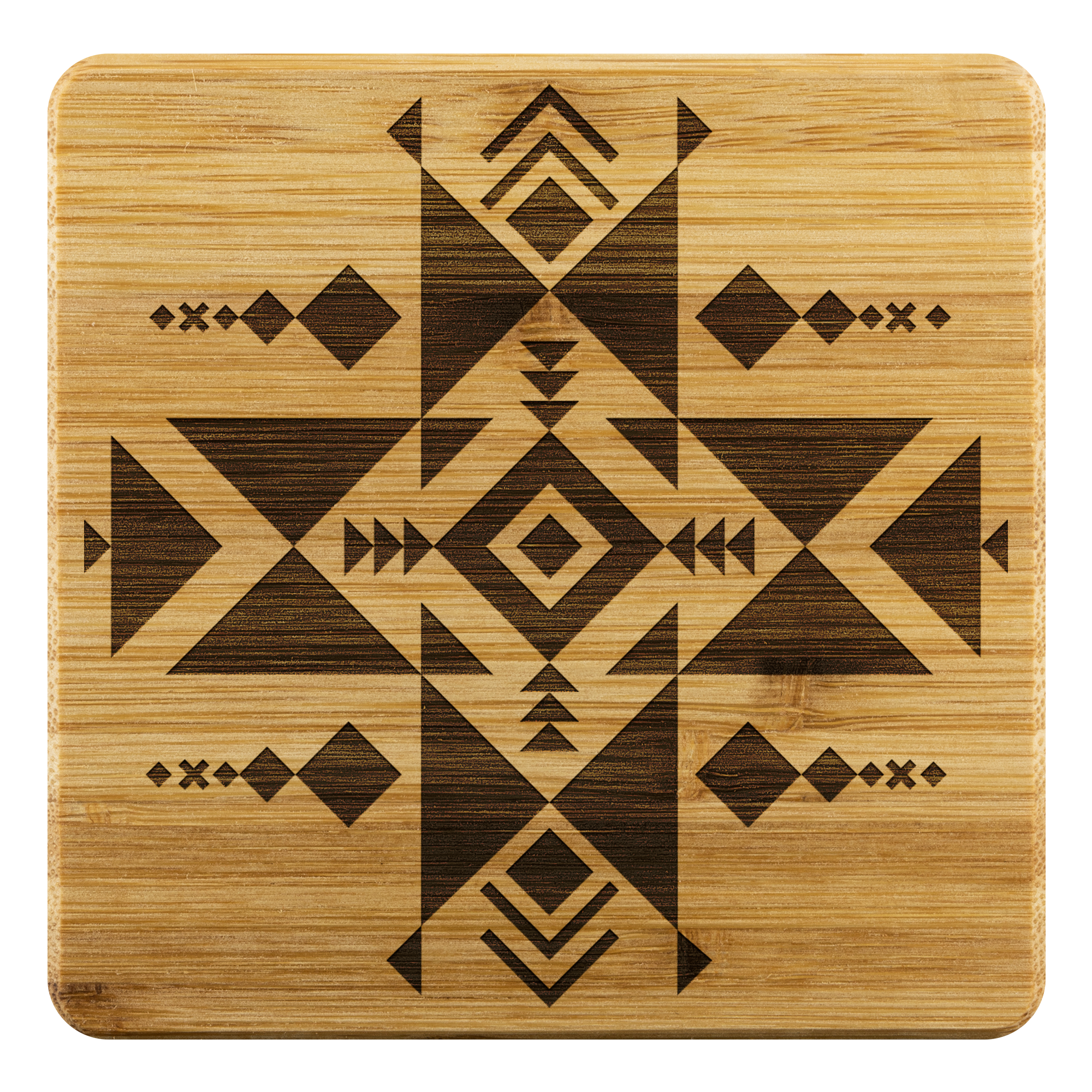 4-Piece Wooden Coasters Set - Southwestern Style Home Decor - Perfect Housewarming & Christmas Gifts for Home, Office, or Dining Table Use