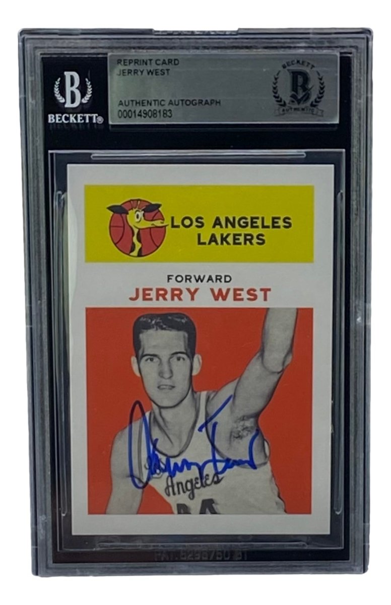 Jerry West Autographed LA Lakers 1961 Fleer Rookie Card #43 BAS - Perfect for Basketball Memorabilia Collectors and Lakers Fans Display
