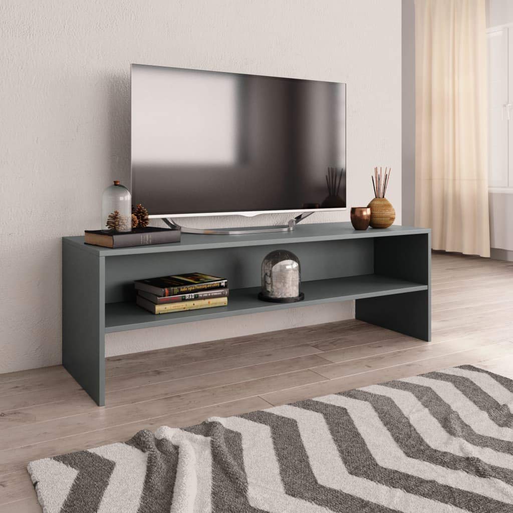 Corner TV Stand with Storage - 47.2 Inch Gray Media Cabinet for Living Room, Entertainment Center with Chipboard Shelves | Perfect for Small Spaces & Apartment Living