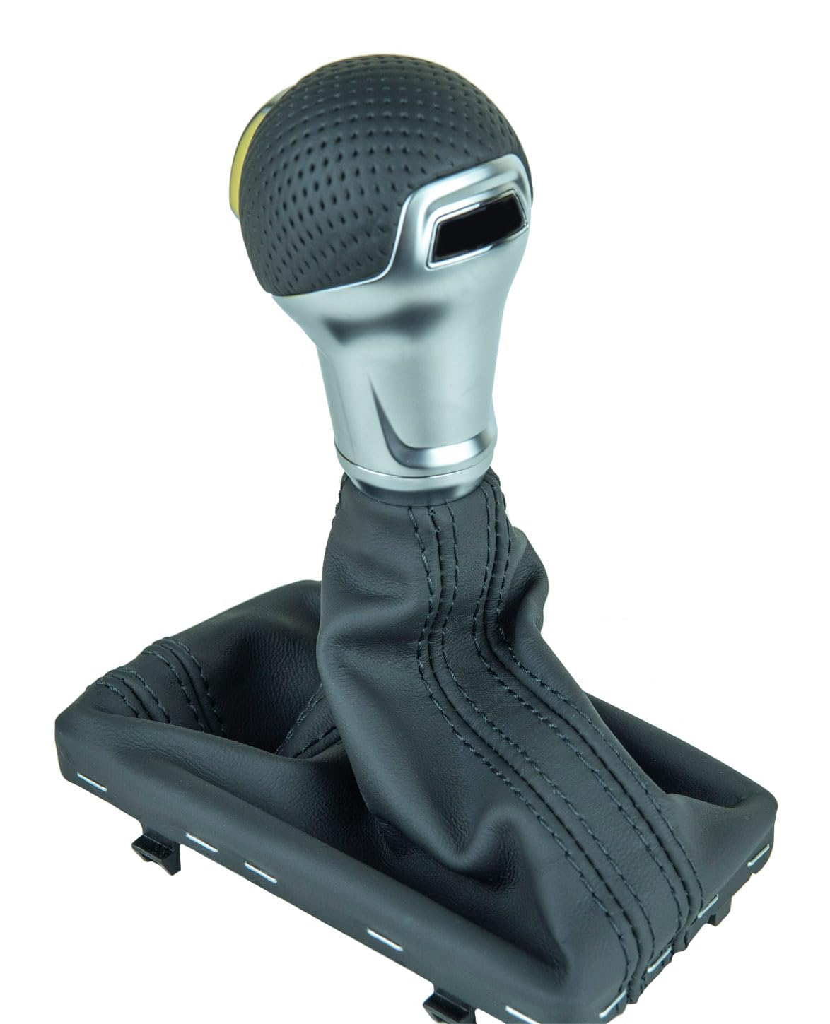 RKX Perforated Leather Automatic Transmission Shift Knob - Compatible with Audi S-Tronic DSG (B8 A4/S4, Q5/Q7, A5) - Premium Car Interior Upgrade for Enhanced Driving Experience