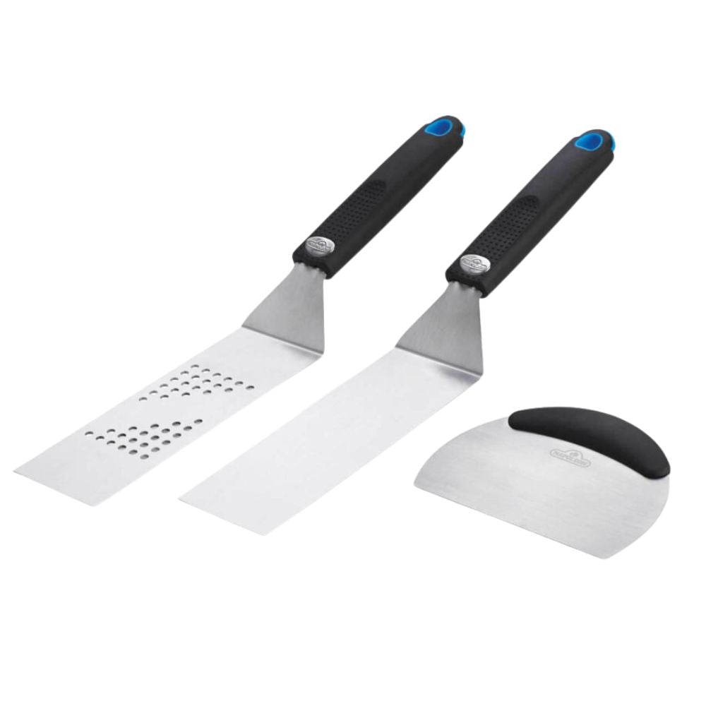 Napoleon 70081 3-Piece Stainless Steel Plancha Grill Tool Set for Outdoor BBQ, Grilling & Camping - Spatula, Tongs & Fork for Perfect Steaks, Burgers & Seafood