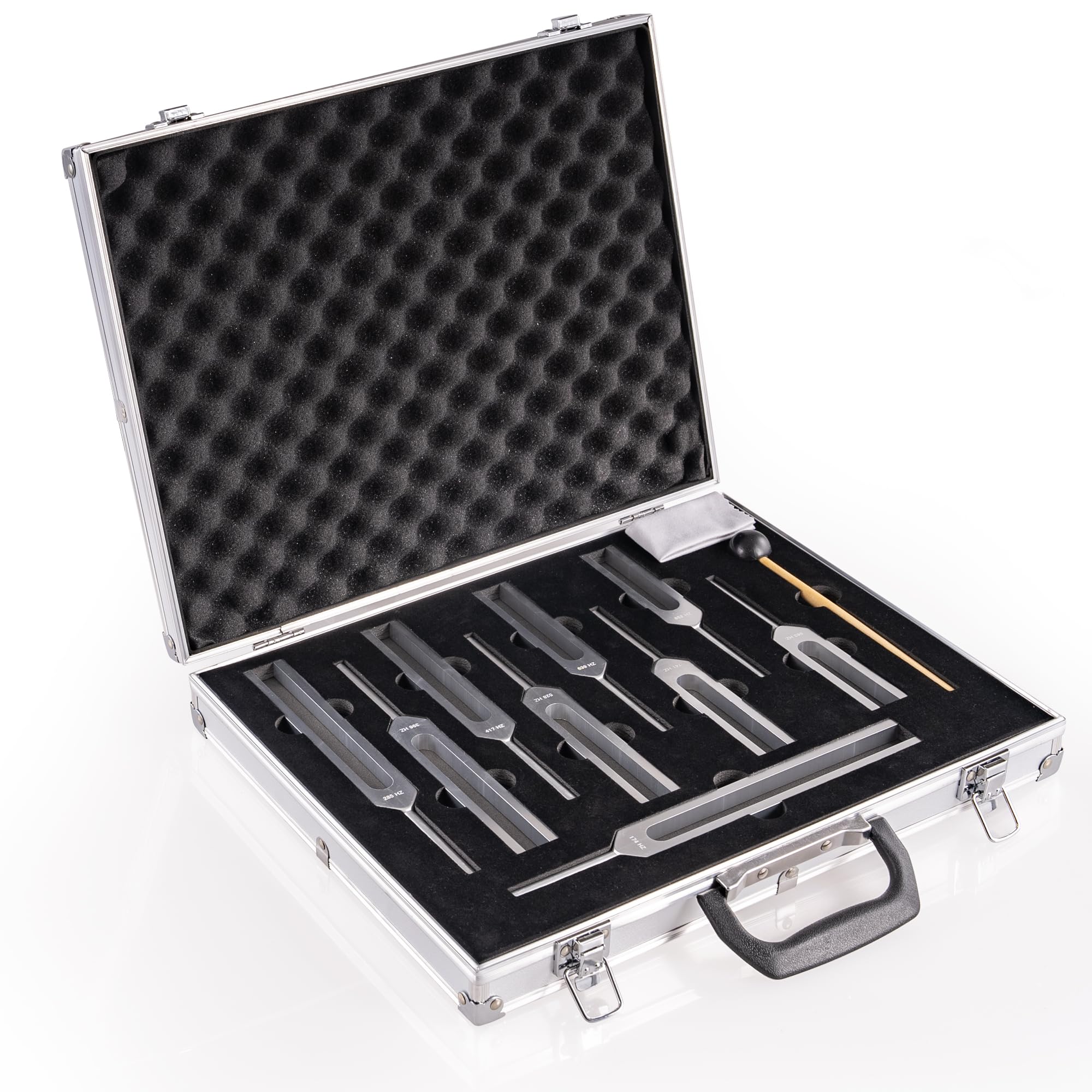 Solfeggio Tuning Fork Set - 9 Healing Sound Therapy Forks with 6 Standard & 3 Missing Frequencies - Includes Activator & Gift Box - Perfect for Meditation, Chakra Balancing, and Energy Healing