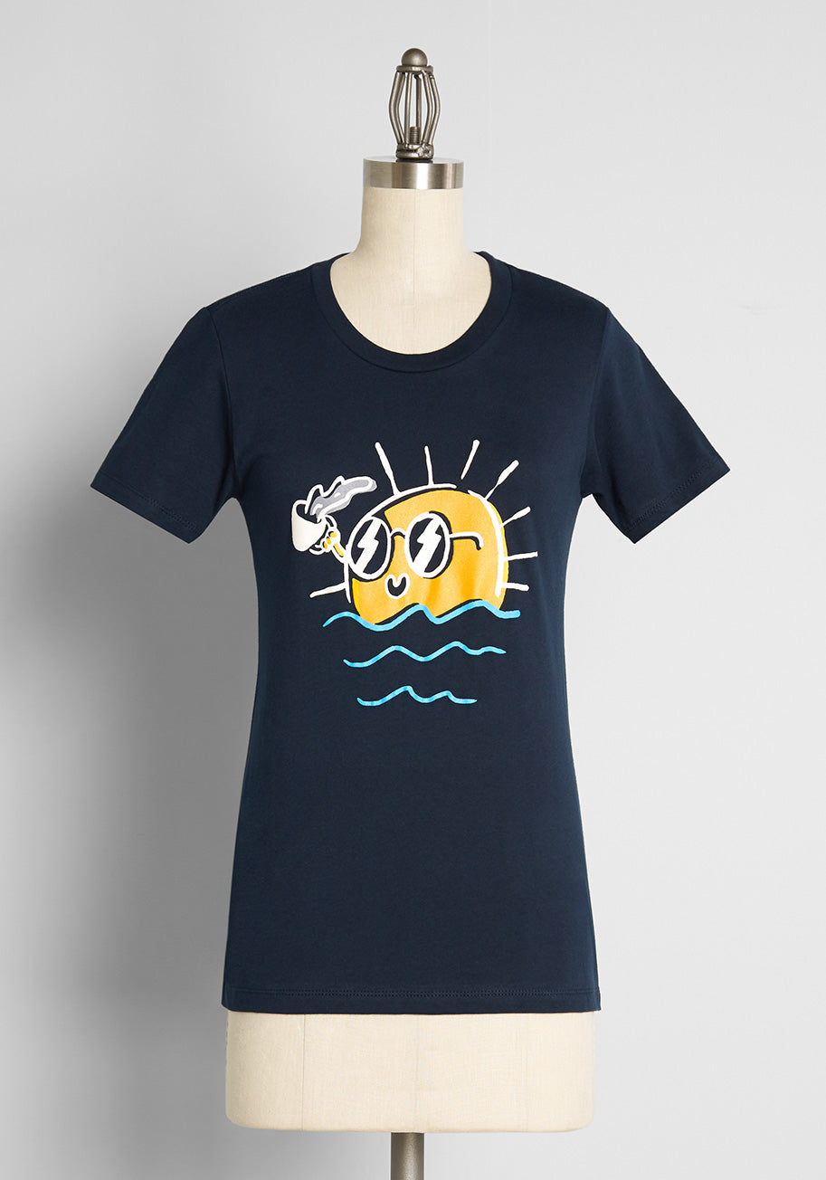 First Cup of the Day Graphic T-Shirt - Funny Coffee Lover Tee for Men & Women - Perfect for Morning Coffee, Work & Casual Wear