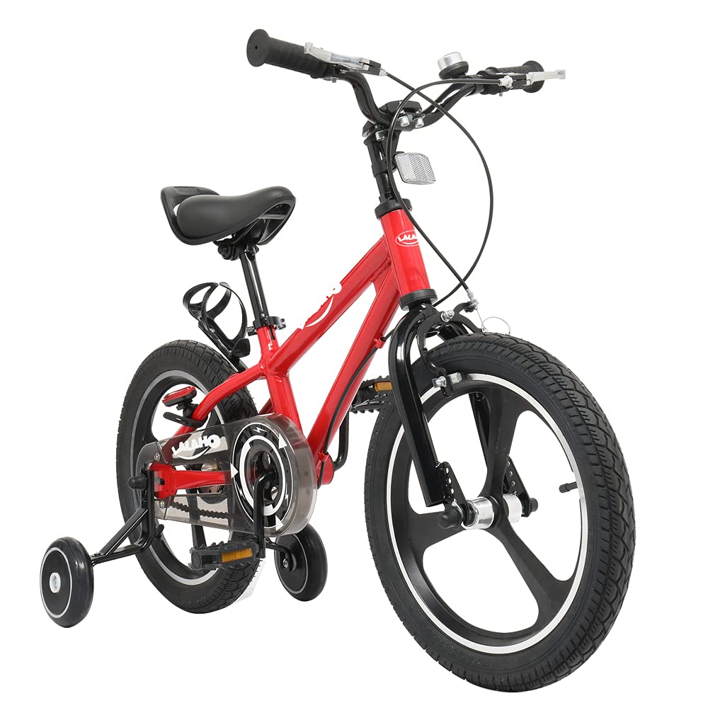 16 Inch Kids Bike with Training Wheels for Ages 3+ Years - Adjustable Handbrake & Rear Brake, Kickstand & Cup Holder - Perfect for Outdoor Play, Park Rides & Neighborhood Cycling