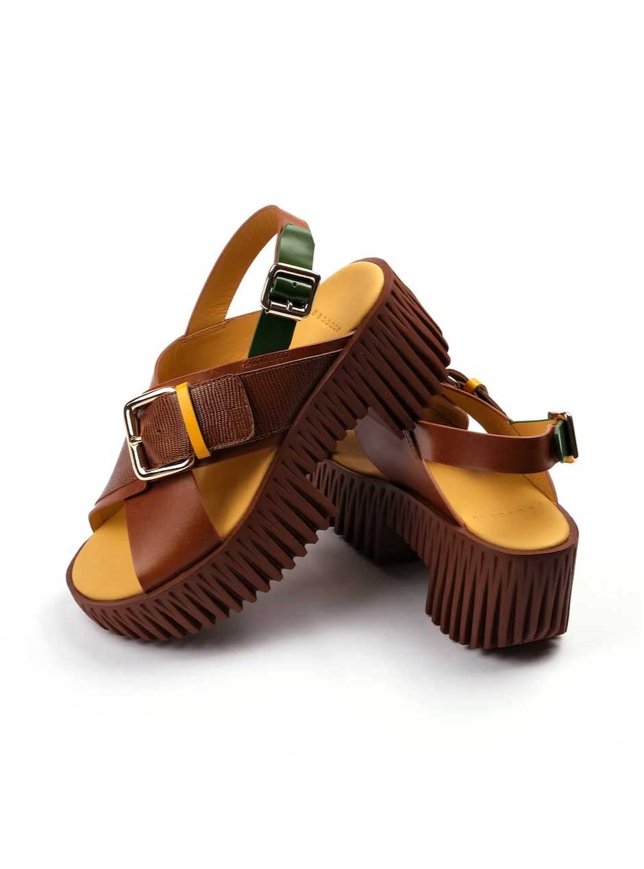 4CCCCEES Women's Plia Juna Sandals - Comfortable Brown Leather Summer Sandals for Walking, Beach & Casual Outings