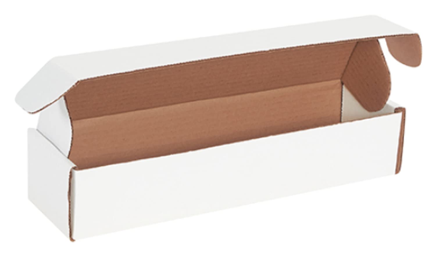 100 Pack 14x3.75x2.75 Inch White Corrugated Cardboard Shipping Boxes - Perfect for Business Cards, Mailing, Moving & Crafts | Durable Mailers for Small Items, Ecommerce Shipping & Storage