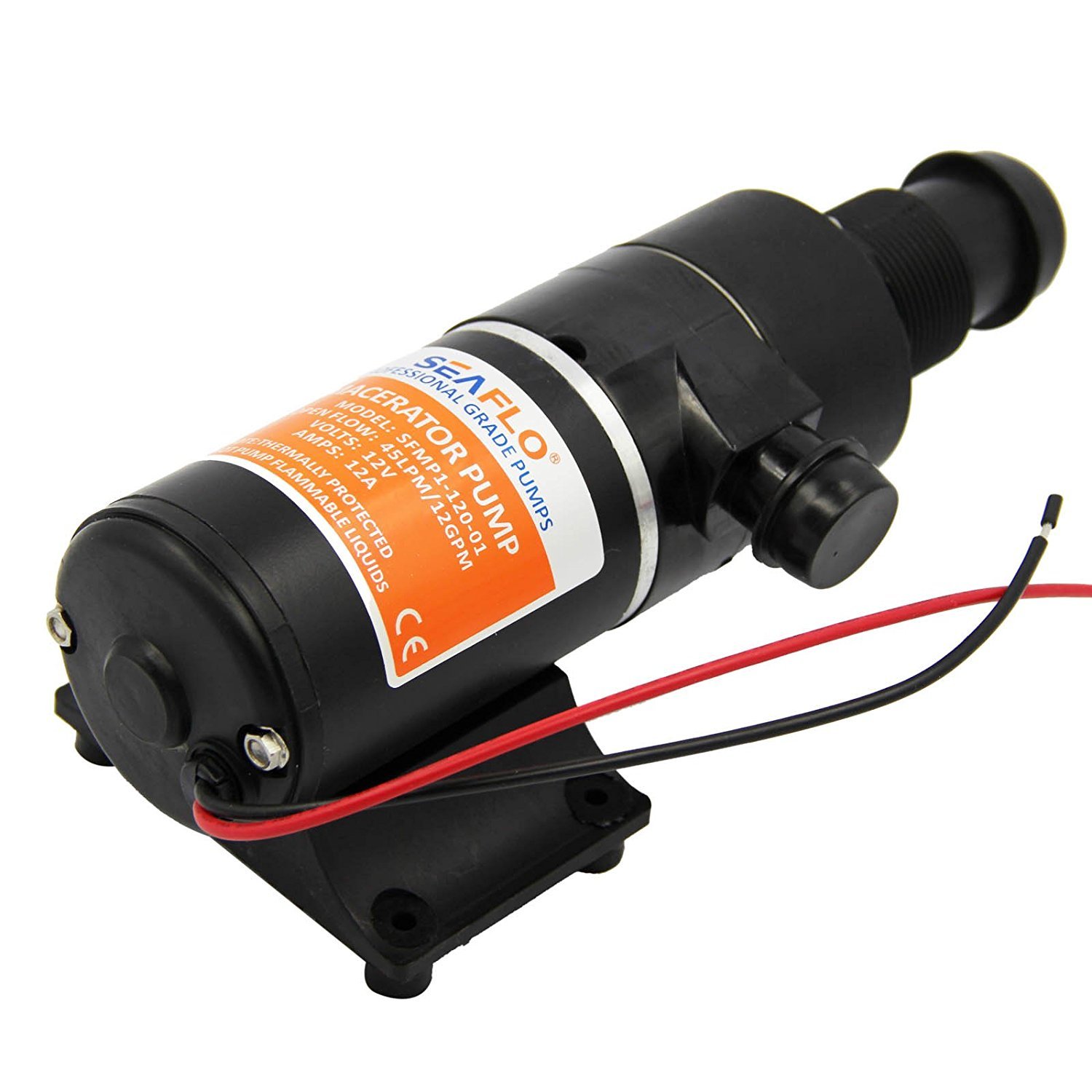 SEAFLO 12V DC 45L/min Macerator Waste Pump - Easy Clean Head for Marine, Boat, Yacht & RV Toilet Waste Disposal | Perfect for Marine Sanitation Systems & RV Holding Tanks