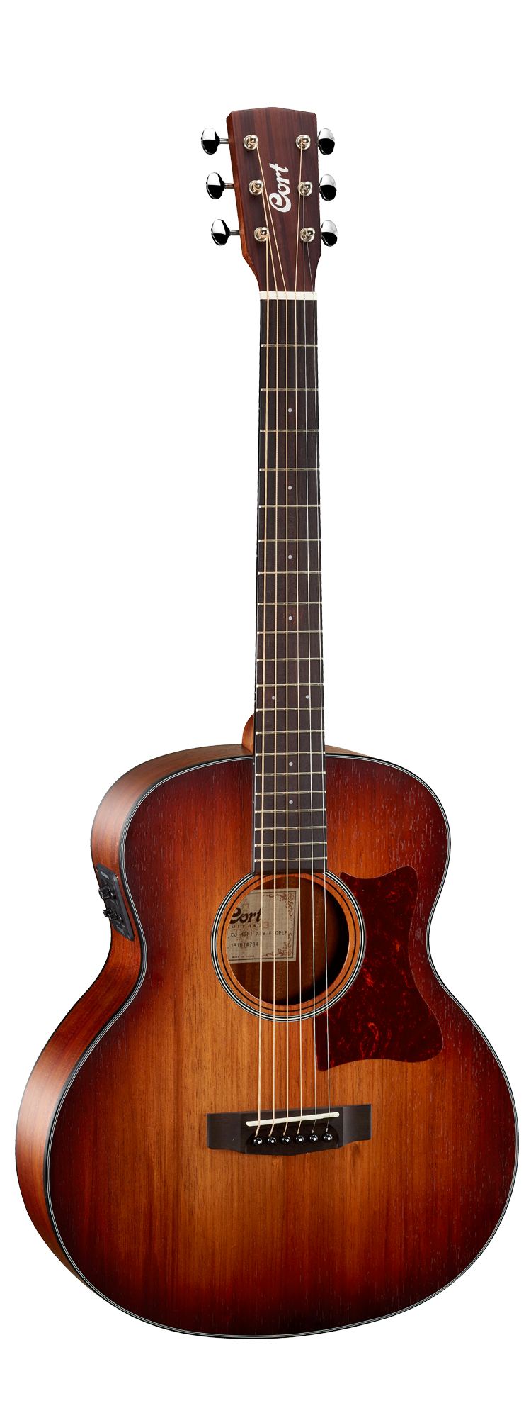 Cort LITTLE CJ Blackwood 3/4 Size Jumbo Acoustic Guitar - Open Pore Light Burst Finish with Gig Bag | Perfect for Travel, Beginners & Small Spaces
