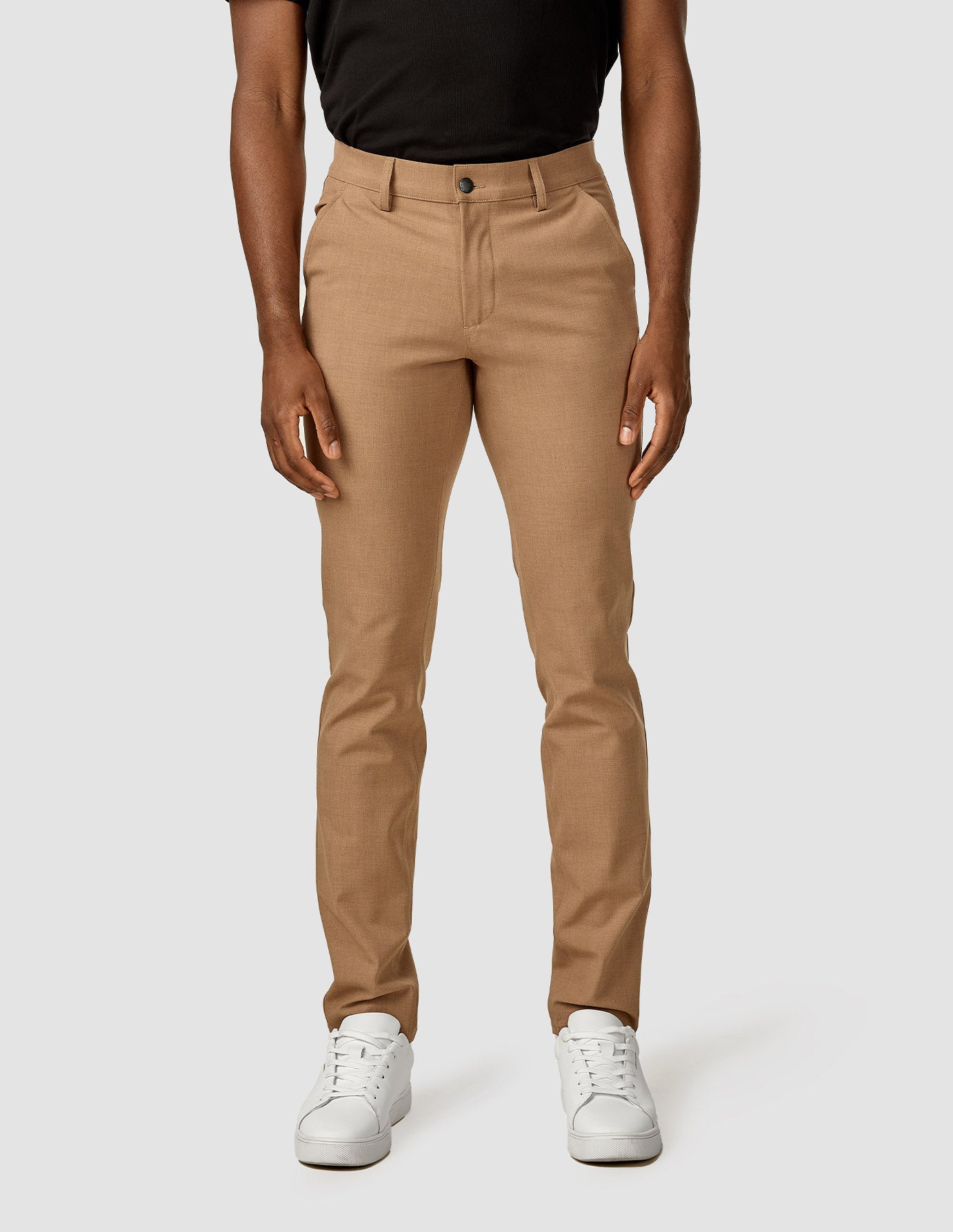 Essential Slim Fit Chino Pants for Men - Sand Melange Color - Perfect for Office, Casual Wear & Travel
