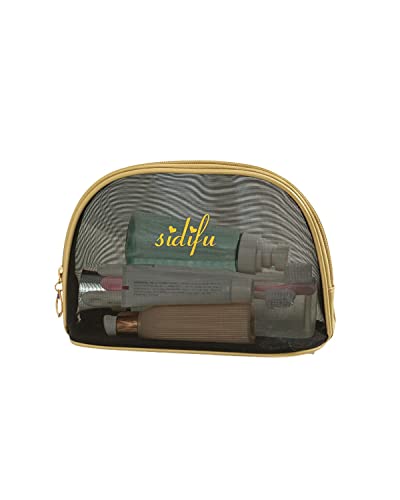 AK Homes Mesh Makeup Pouch - Waterproof Cosmetic Organizer Bag for Travel & Home | Portable Toiletry Case with Phnom Penh Letters | Perfect for Gym, Vacation & Daily Essentials Storage