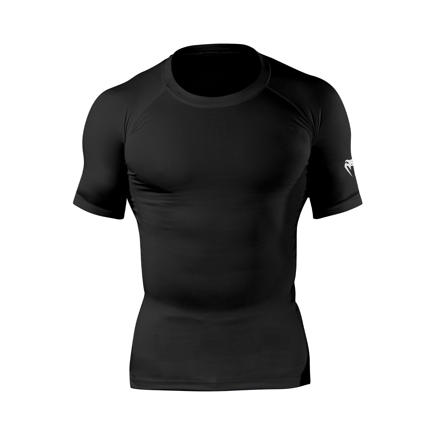 Venum Lineup Half Sleeve Compression Shirt for Men - Moisture Wicking Workout Top - Gym, Running & MMA Training - Black