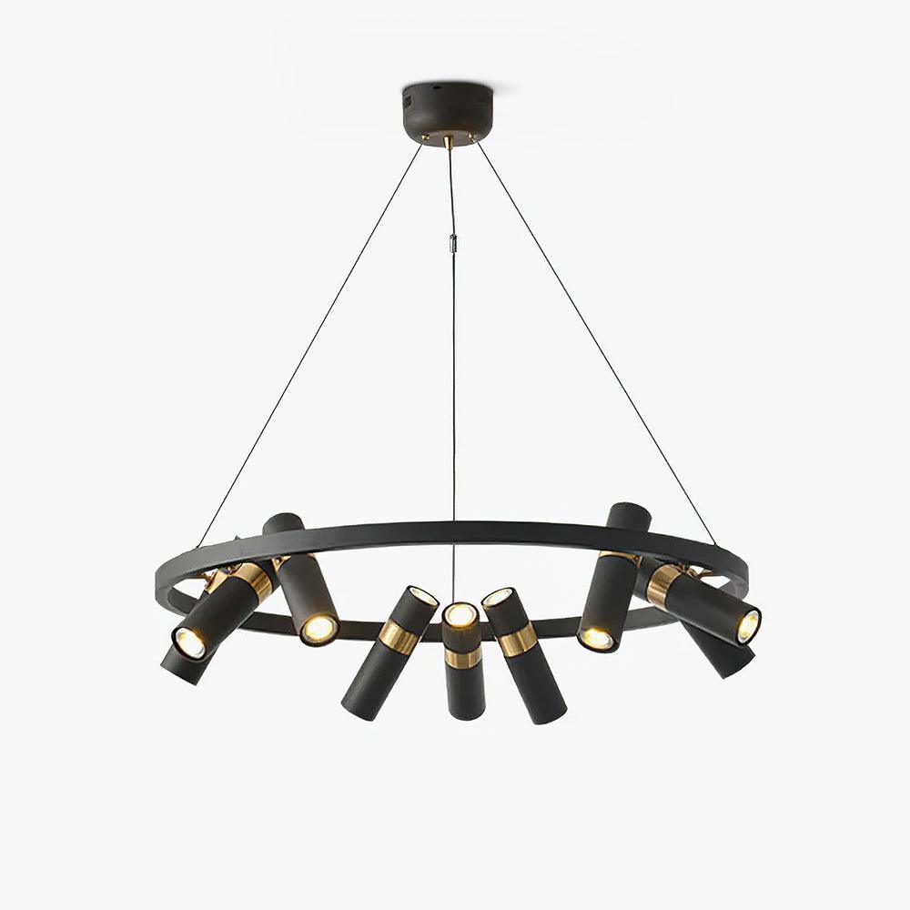 Black Multi Pipe Chandelier - Industrial Style Ceiling Light Fixture for Dining Room, Living Room & Bedroom Decor