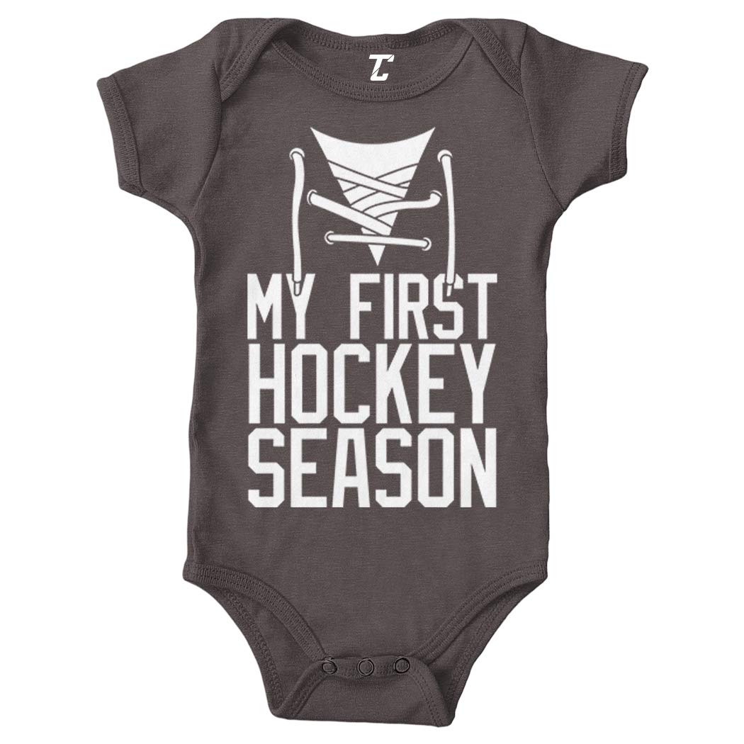 My First Hockey Season Baby Bodysuit - Cute Sports Fan Outfit for Newborns & Infants - Perfect for Game Day, Photo Shoots & Hockey-Themed Parties