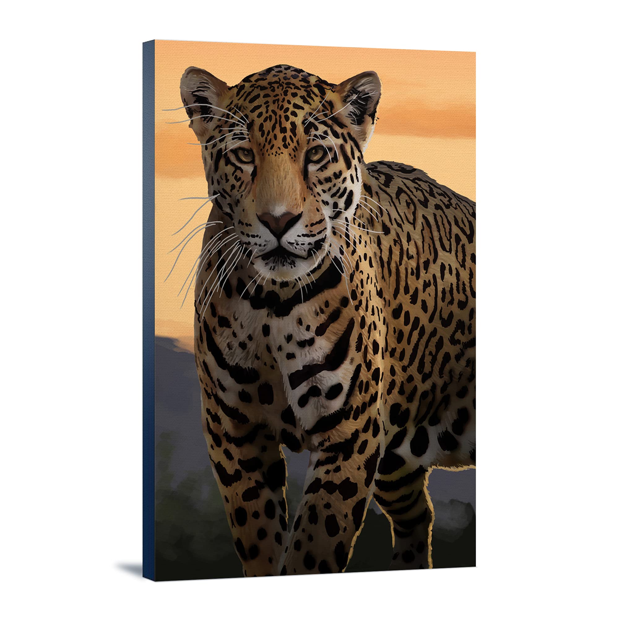Lantern Press Solo Jaguar Wall Art - 16x24 Wrapped Canvas Print - Modern Wildlife Home Decor for Living Room, Bedroom & Office