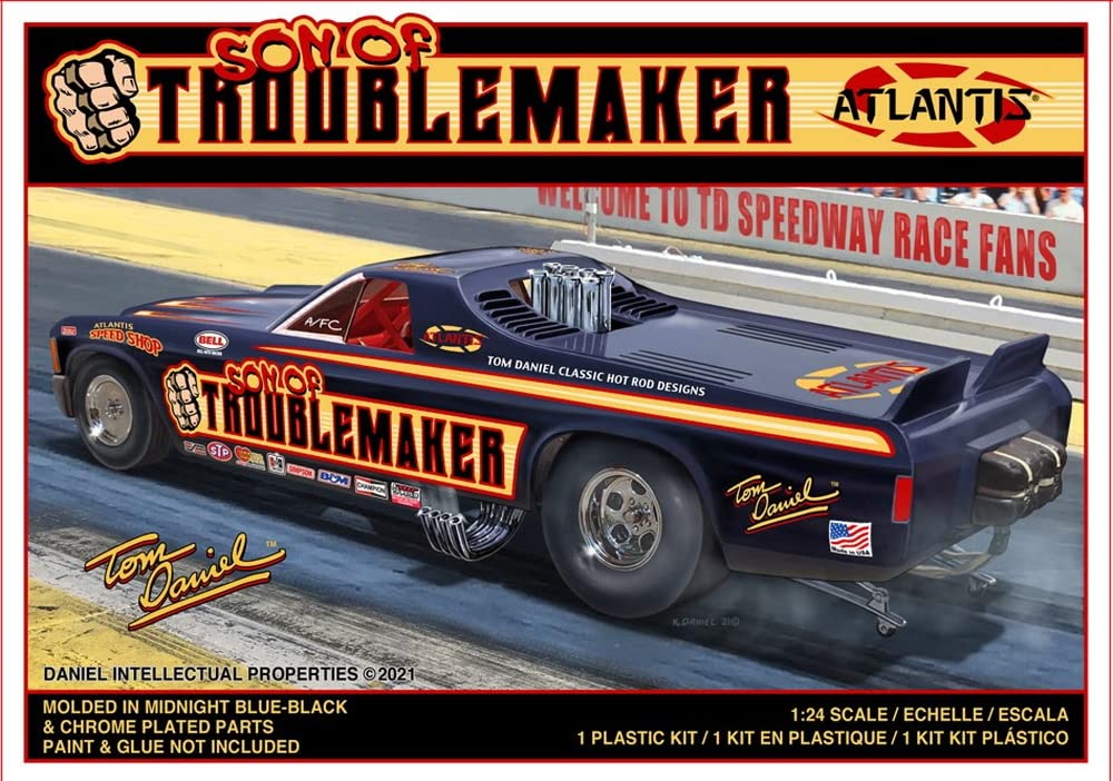 Atlantis Son of Trouble Maker El Camino Funny Car Plastic Model Kit - Tom Daniel Design for Collectors & Hobbyists | Perfect for Model Building, Car Enthusiasts & Display