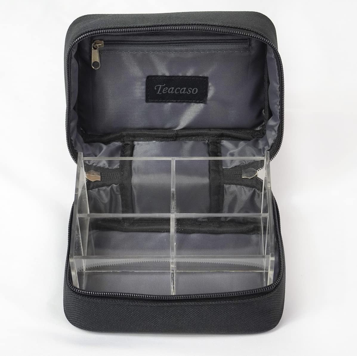 Premium Travel Tea Chest Organizer with Spice Jars - Portable Tea Storage for Home, Office & Travel - Perfect for Tea Lovers, Camping & Gifts