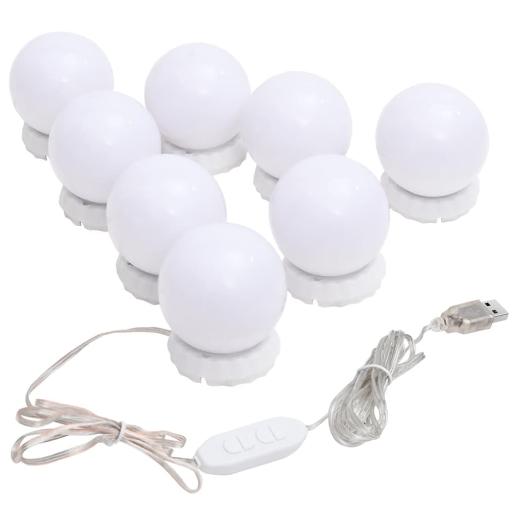 **vidaXL LED Vanity Mirror Light with 8 Bulbs - Warm White & Cool White Lighting for Makeup, Dressing Table, Salon, Bedroom & Bathroom - Perfect for Professional Makeup & Home Decor**