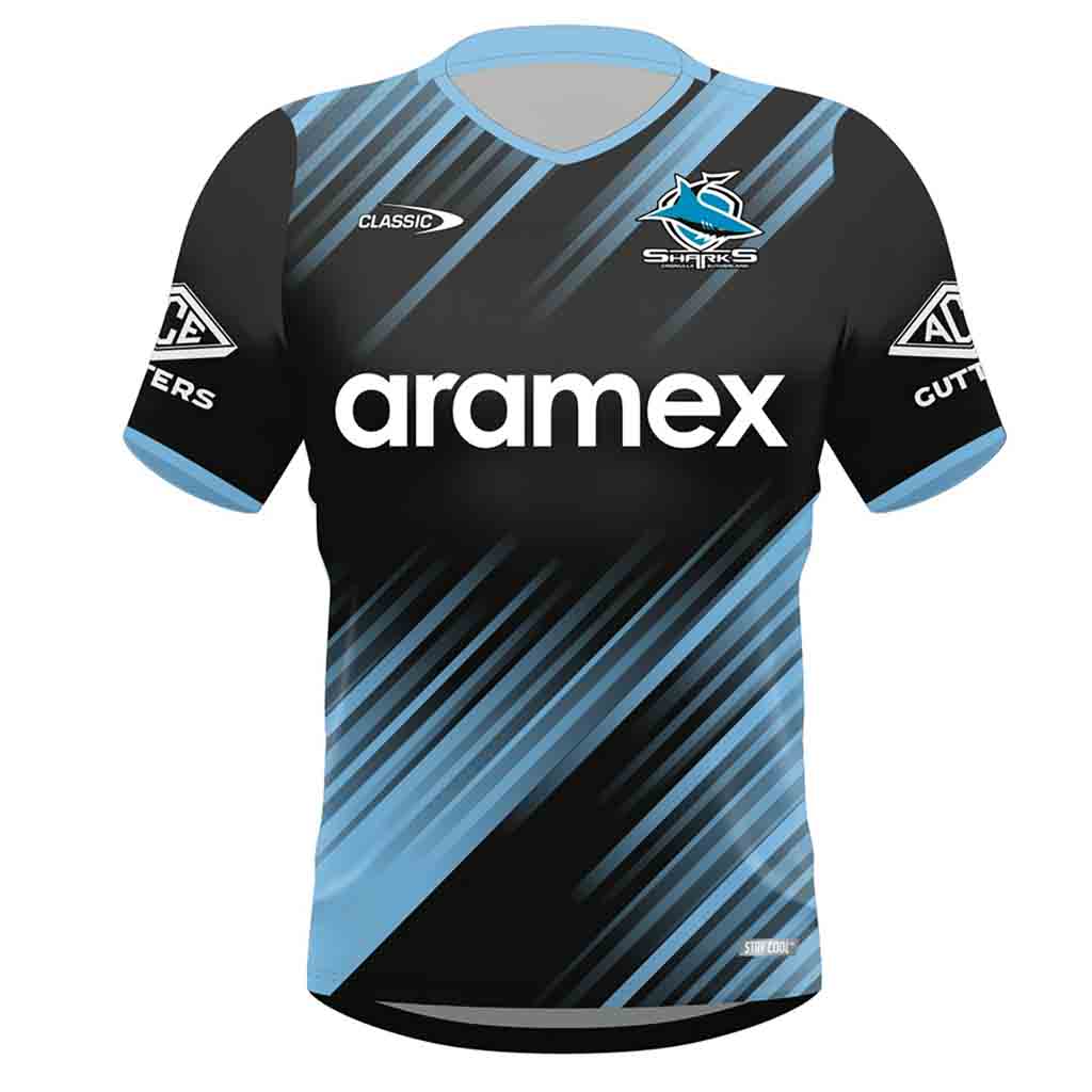 Cronulla Sharks 2024 Training T-Shirt for Men - Premium Performance Workout Tee for Gym, Running & Sports Fans