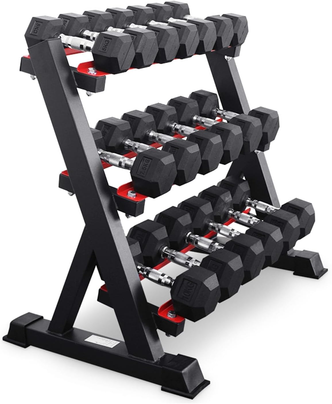 DSR500 Heavy Duty Body Iron Dumbbell Rack - Wall Mounted Dumbbell Storage Organizer for Home Gym, Garage & Fitness Room - Holds Up to 500 lbs Weight Capacity