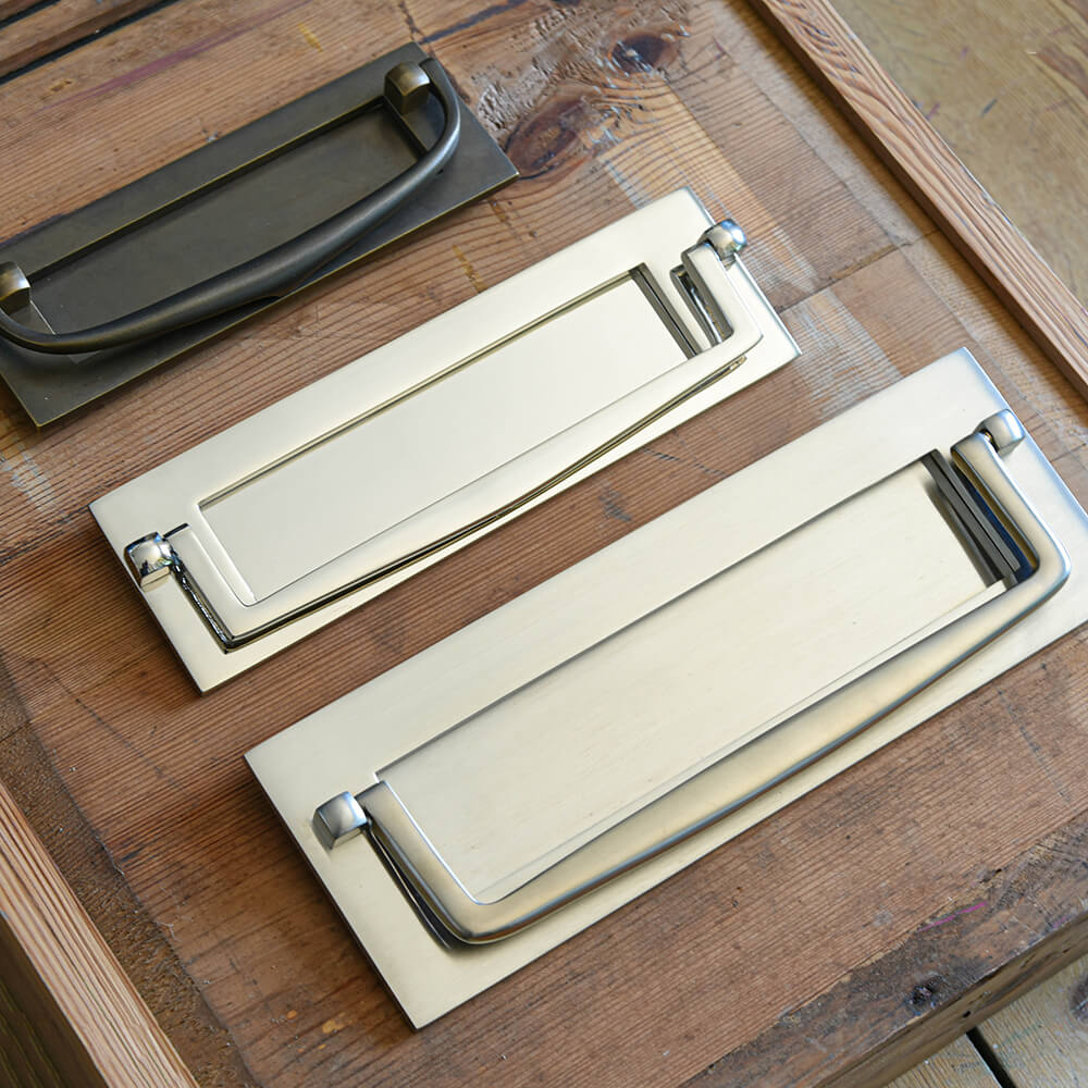 Polished Nickel Marlborough Letter Plate with Clapper - Elegant Mail Slot for Front Door - Perfect for Home & Office Mailboxes