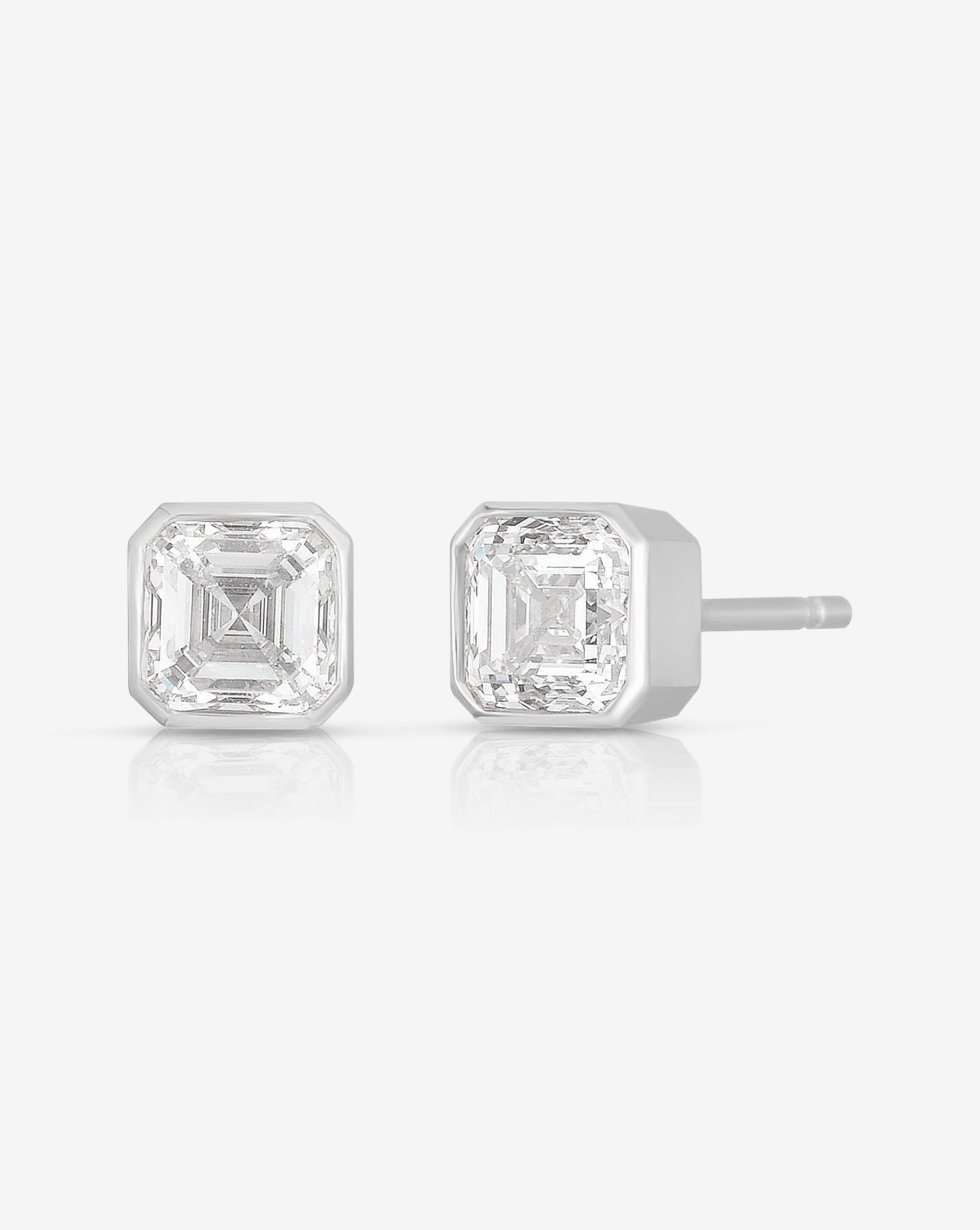 Exquisite Asscher Cut Diamond Stud Earrings for Women - Perfect for Weddings, Parties & Everyday Elegance