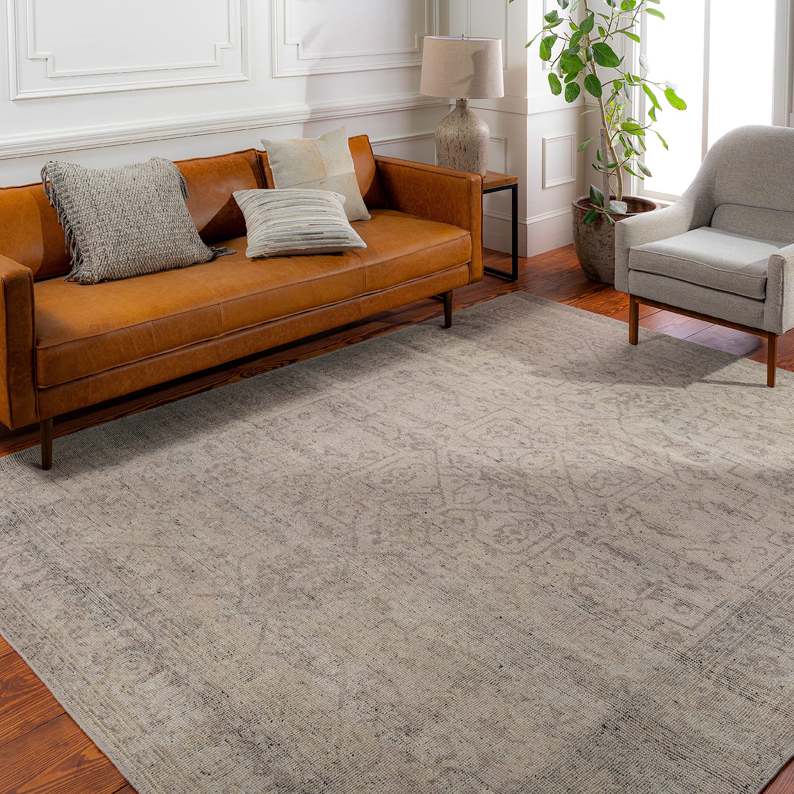 Mark&Day 6x9 Traditional Dark Brown Area Rug - Gray Brown Cream Carpet for Living Room, Bedroom, Kitchen | Non-Slip Soft Floor Mat for Home Decor & High Traffic Areas (6' x 9')