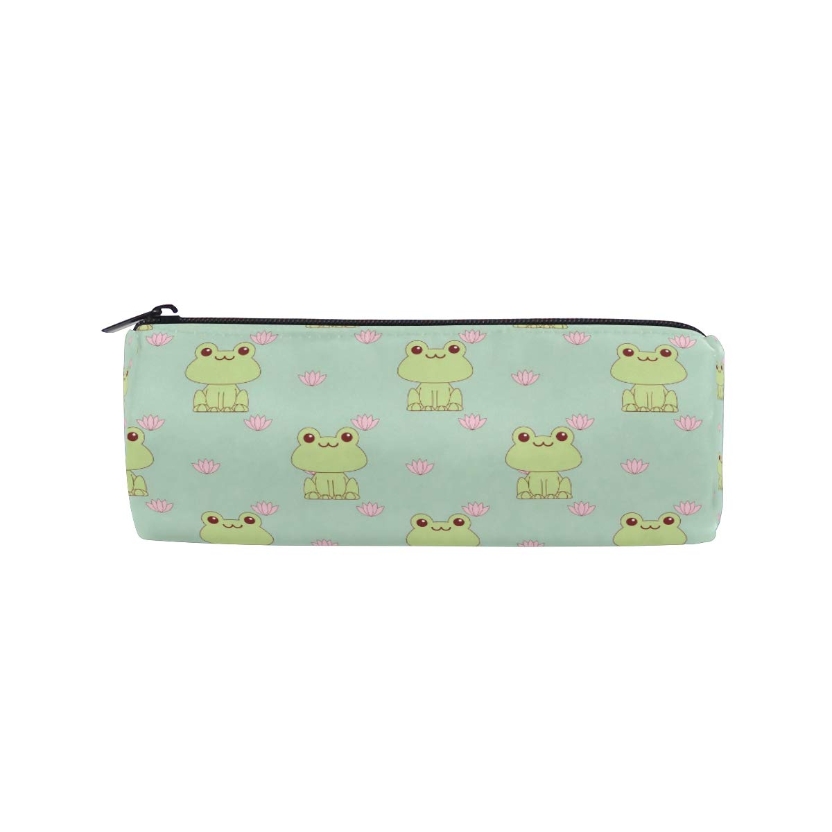 Cute Frog Flower Pencil Case with Zipper - Animal-Themed Stationery Pouch for School, Office & Travel - Perfect for Students, Teens & Makeup Storage (Pens, Cosmetics, School Supplies)