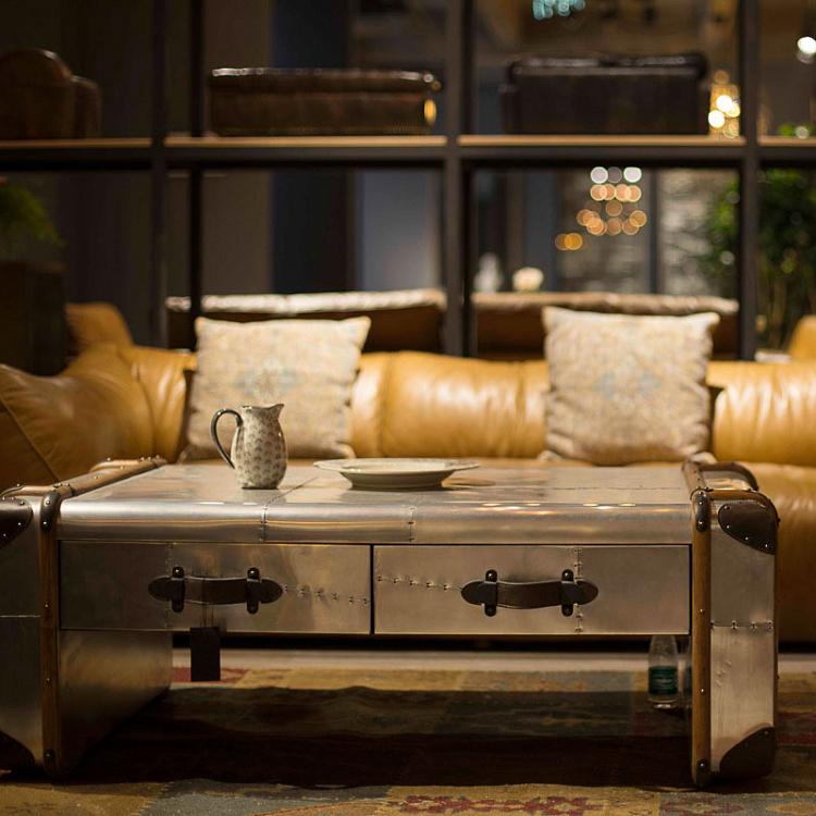 Modern Jet Coffee Table with Aged Pewter Finish - Stylish Living Room Centerpiece for Home Decor & Entertainment Areas