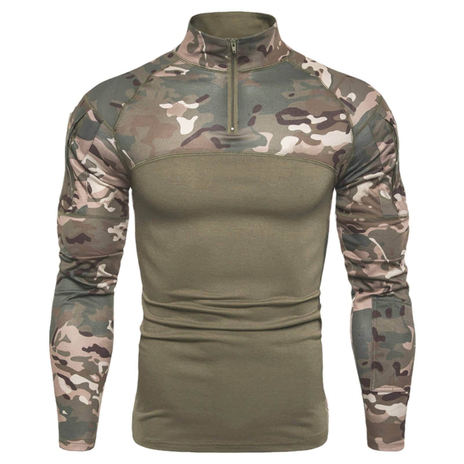 Men's Summer Camouflage Army Combat T-Shirt - Long Sleeve Military Tactical Shirt for Hunting, Hiking, Camping & Outdoor Activities | Durable & Breathable