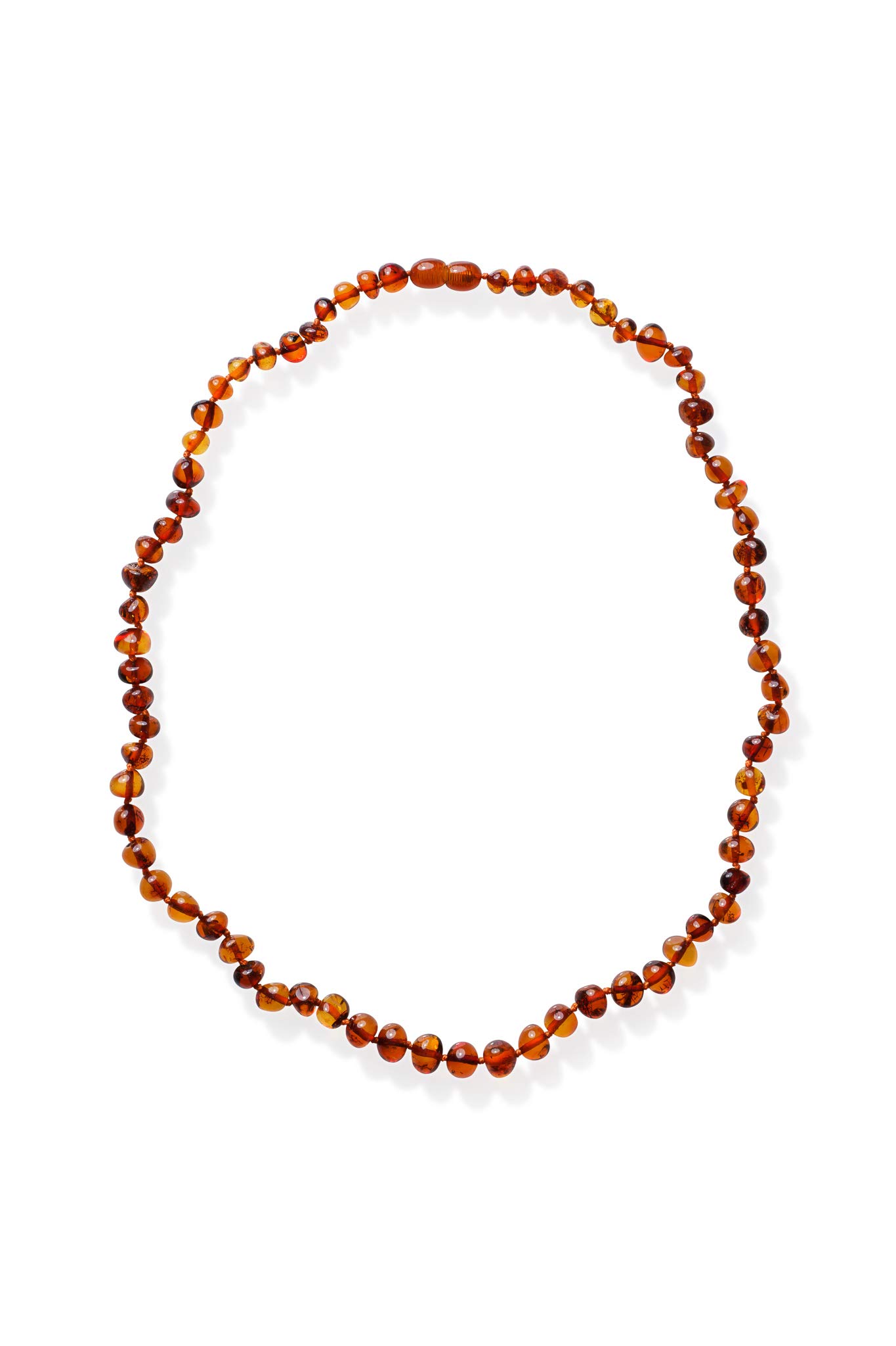 **Meraki Genuine Baltic Amber Necklace - Polished Baroque Cognac Amber Beads, 12.5 Inch Certified Natural Amber Jewelry for Women & Men - Perfect for Pain Relief, Stress Relief & Fashion Accessories**