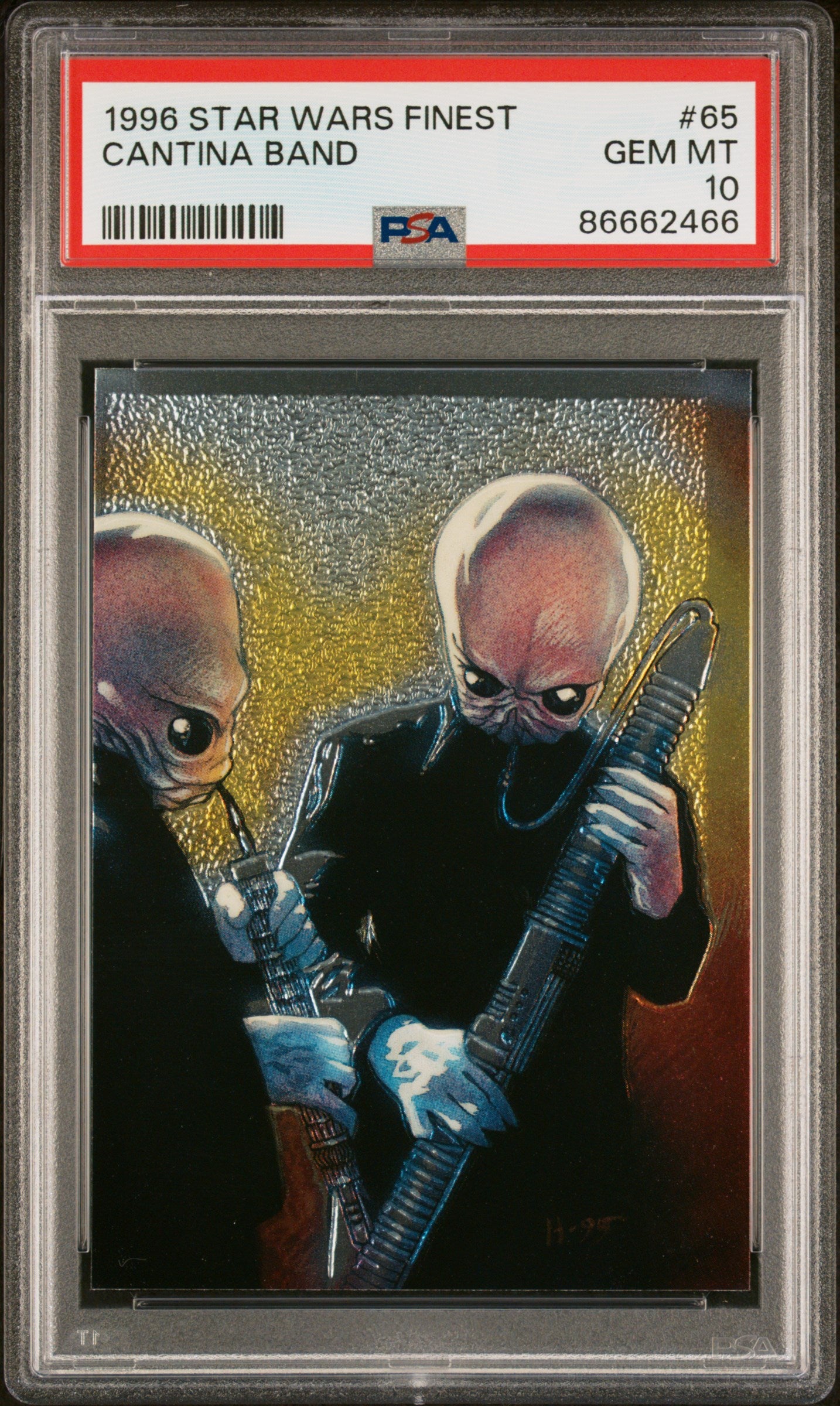 1996 STAR WARS FINEST CANTINA BAND #65 PSA 10 Graded Trading Card - Rare Collectible for Star Wars Fans & Card Collectors - Perfect for Display, Investment & Nostalgic Gift Giving