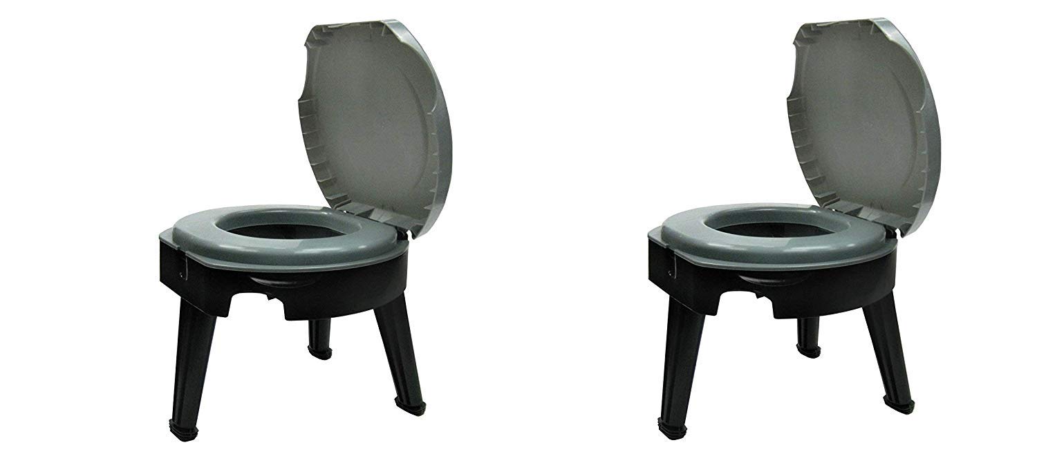 Reliance Products Fold-to-Go Collapsible Portable Toilet - Compact Travel Toilet for Camping, Hiking & Emergency - Lightweight & Durable (2-Pack)