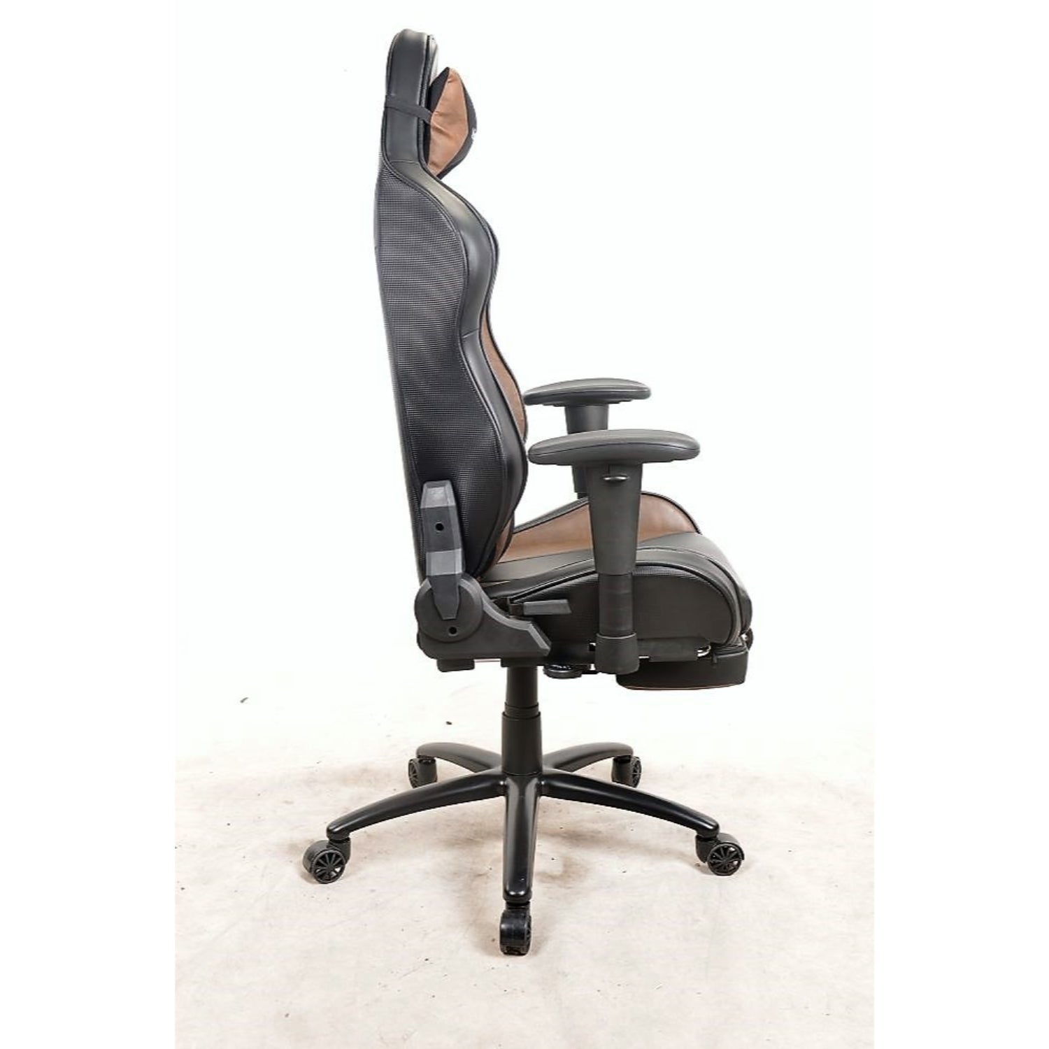 FOOTEST 7608 Ergonomic Gaming Chair - Black & Brown - High Back Racing Style with Lumbar Support for PC, Office, and Esports Gaming Setup