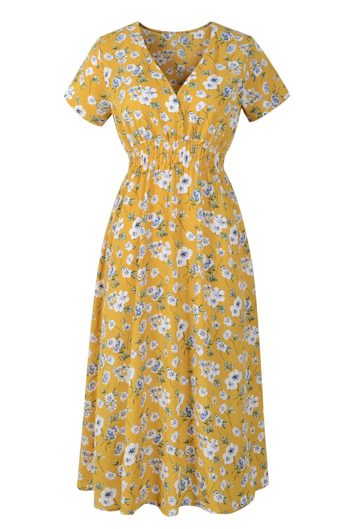 Women's Floral Print Chiffon Midi Dress - Elegant Summer Casual & Party Wear for Women, Perfect for Beach Vacations, Date Nights and Office Outings