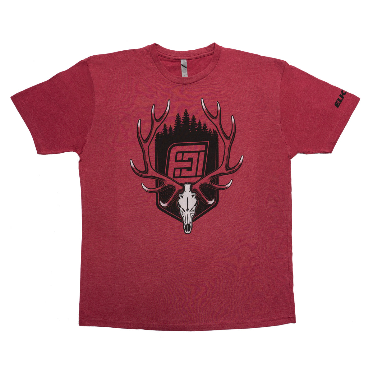 Elk101 Euro Bull Elk Graphic T-Shirt for Men - Hunting & Outdoor Adventure Apparel - Perfect for Camping, Hiking, and Wildlife Enthusiasts