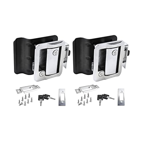 2X Chrome RV Camper Trailer Motorhome Entry Door Deadbolt Lock Latch - Heavy Duty Security for Travel Trailers, Fifth Wheels & Motorhomes (Ideal for Outdoor Camping & Road Trips)