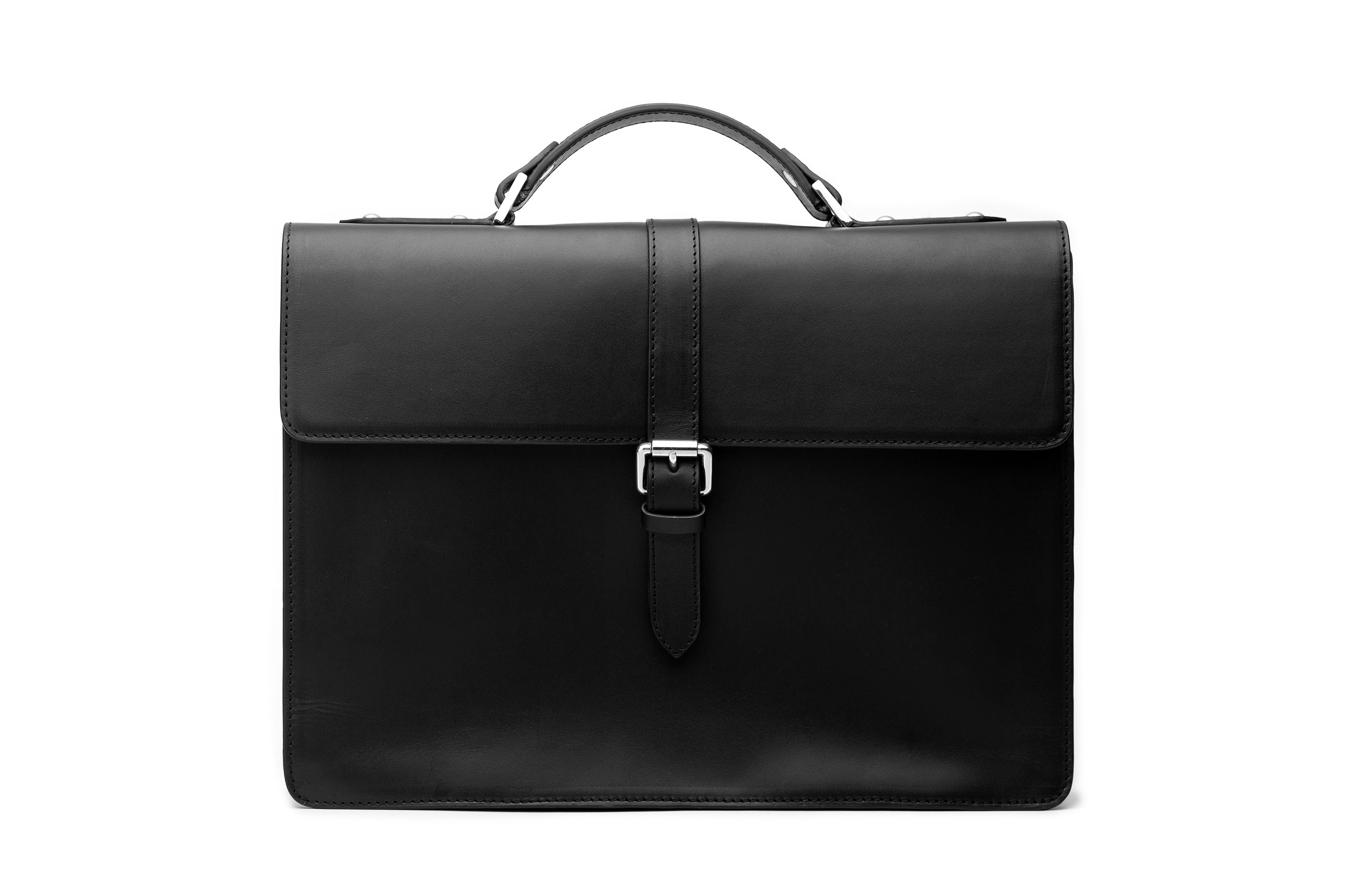 Premium Genuine Leather Laptop Briefcase for Business Professionals - Sleek Black Office Bag for Men & Women - Perfect for Work, Travel & Daily Commute