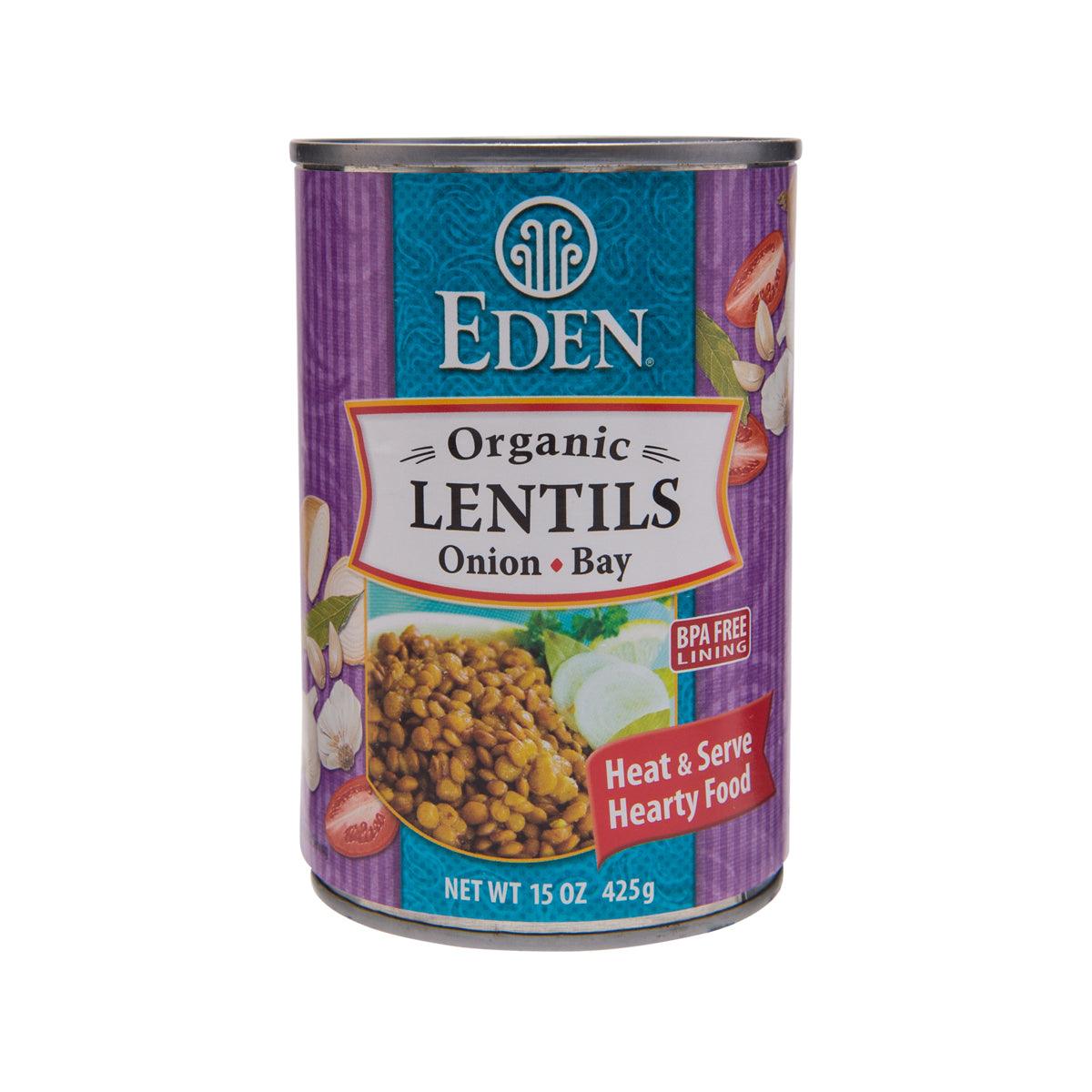 Organic Lentils with Onion & Bay Leaf - 15oz (425g) | Non-GMO, Gluten-Free | Perfect for Soups, Stews & Healthy Meal Prep