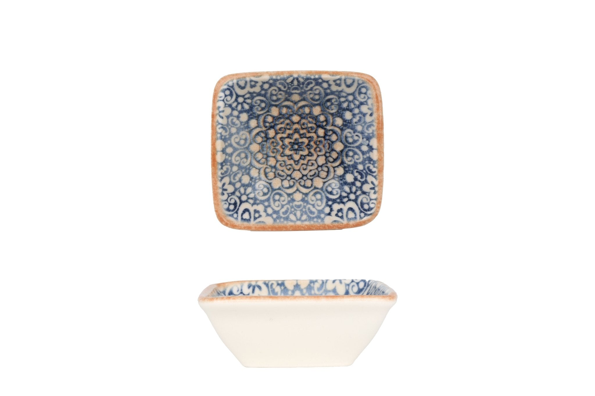 Alhambra Decorative Ceramic Service Plate 8x8.5 cm - Elegant Appetizer & Dessert Dish for Dining, Entertaining & Home Decor